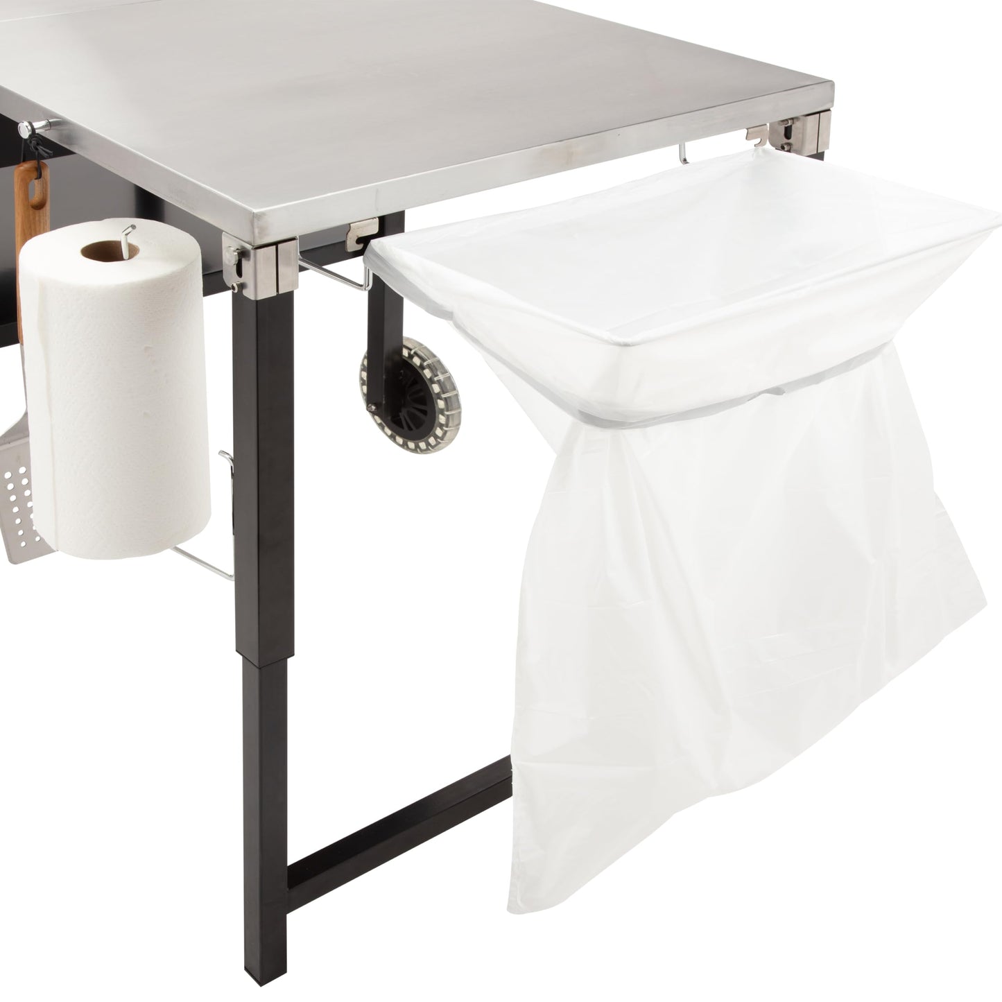 Cuisinart Prep ‘n Cook Outdoor Table and Grill Stand, Stainless Steel Folding Table with Wheels, 48” x 24” Prep Station for Home BBQ, Tailgates, Cookouts