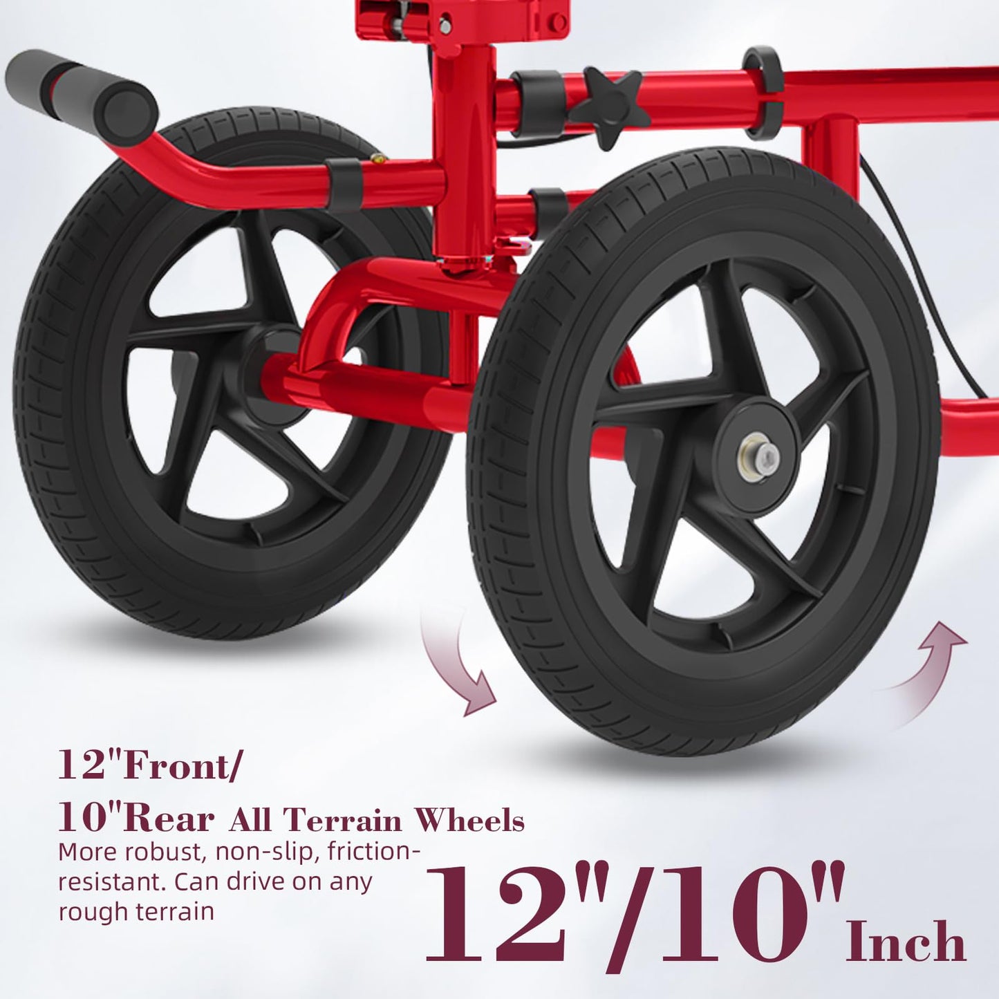 Fvzzin All Terrain Knee Scooter for Adults, Foldable Rolling Knee Scooter with DIY Stickers & Shock Absorber, Steerable Knee Walker for Broken Foot, Ankle Injuries & Surgery, Better Crutch Alternative