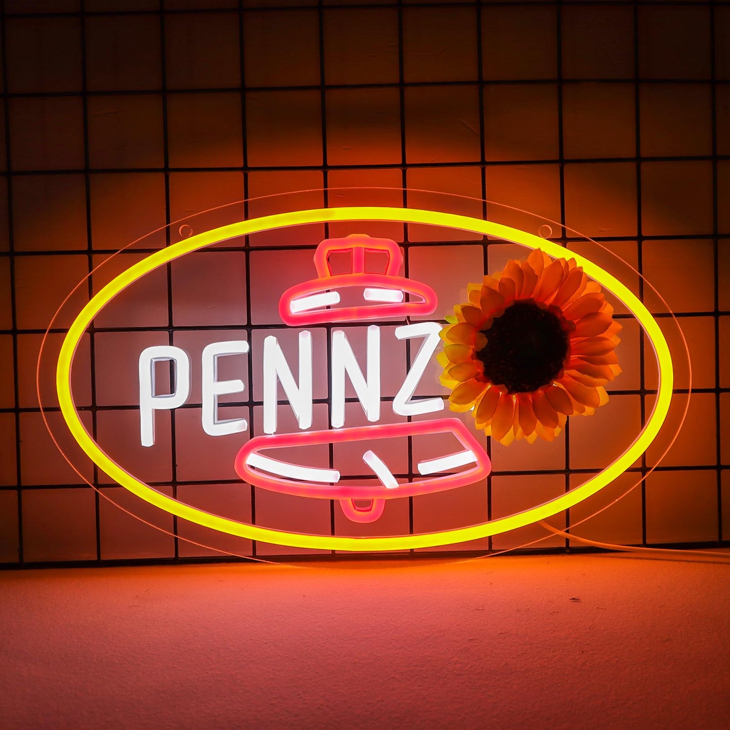 WonderfulLife Pennzoil Neon Sign for Garage Decor, LED Motor Oil Display, 16x9 inches, Easy Hanging, Yellow