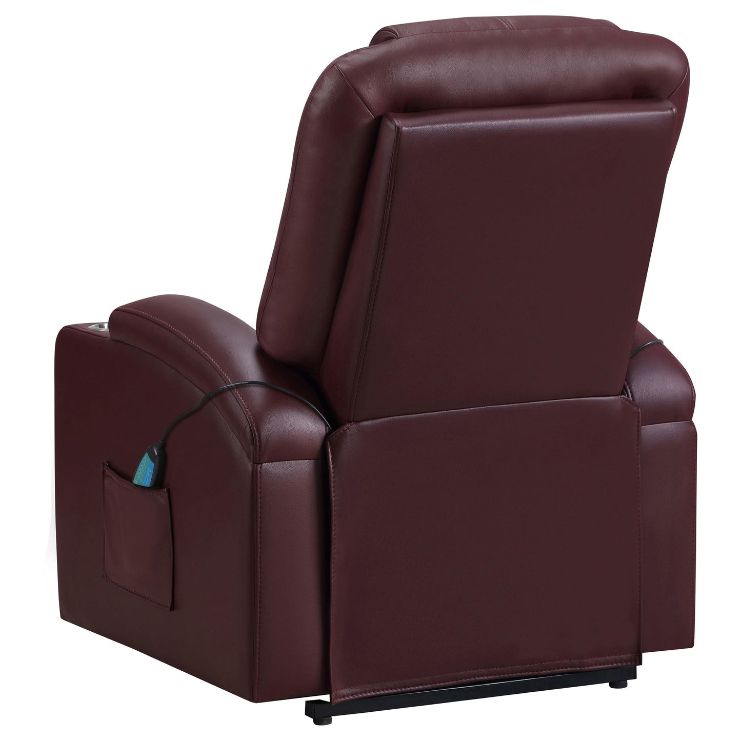 Coaster Home Furnishings Armstrong Upholstered Power Lift Massage Recliner Wine Red
