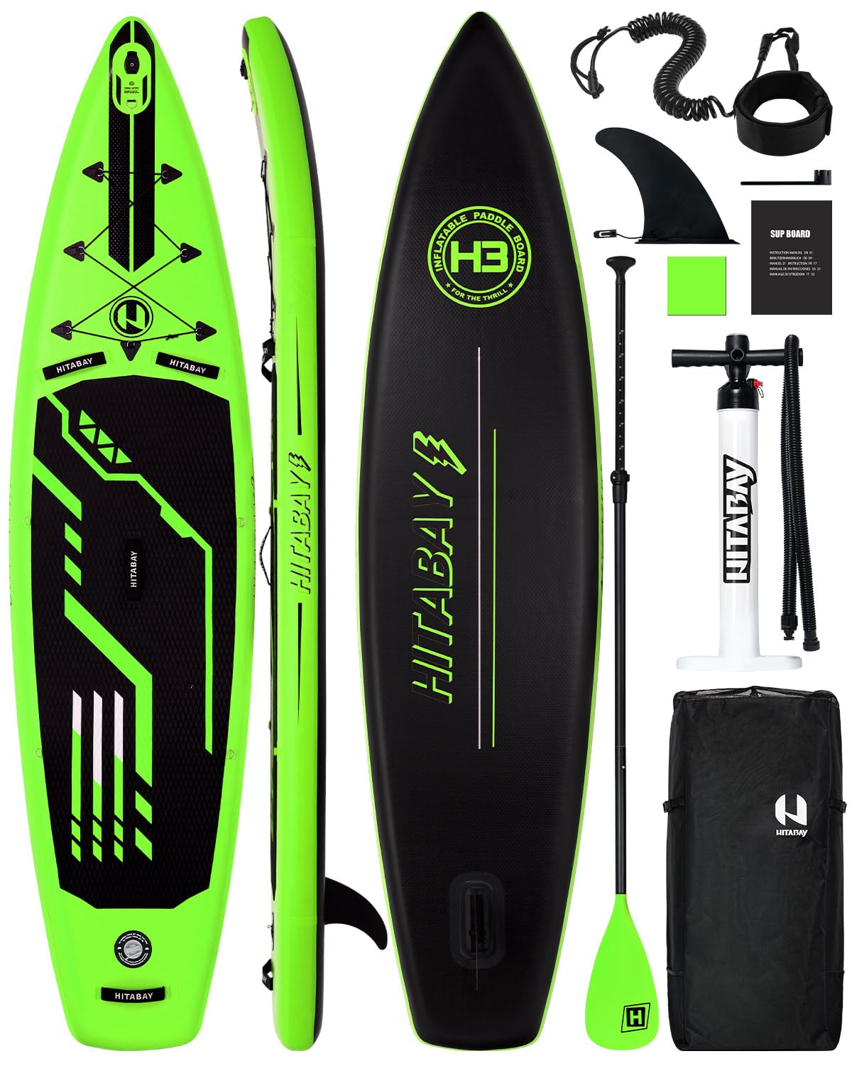 Inflatable Stand Up Paddle Board with Premium SUP Accessories & Camera Mount, Inflatable Ultra-Light (17.3lbs) Paddle Board for Adults & Youth of All Skill Levels, 11' Inflatable SUP Board