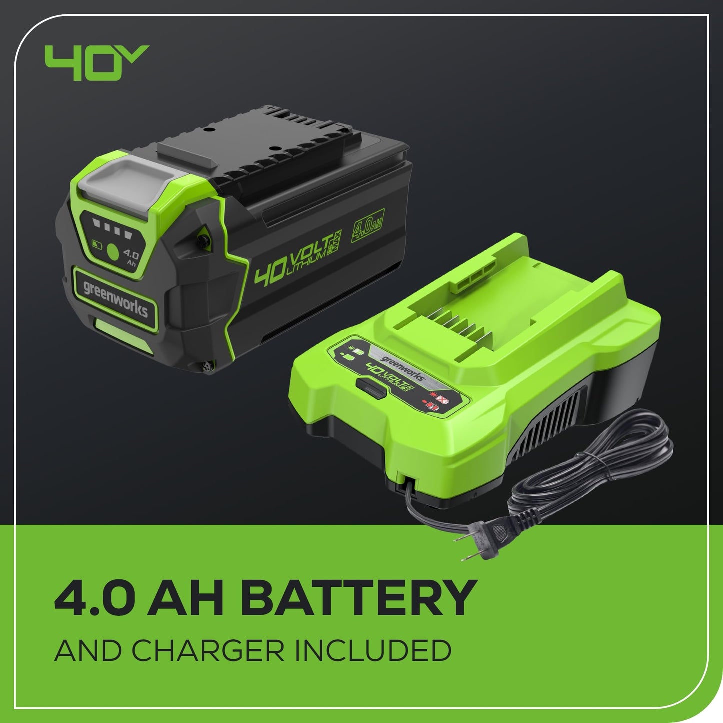 Greenworks 40V 16" (Push) Cordless Lawn Mower, 4.0Ah Battery (1/3 Acre, Push Button Start, Compatible with 75+ Tools)