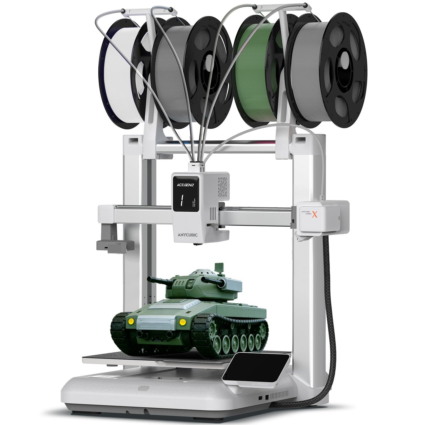 Anycubic Kobra X Multicolor 3D Printer, 2X Faster & Easy One-Click Printing, 600mm/s High Speed 3D Printers for Beginners & Kids, 4-Color Built-in, 260x260x260m³, Easy to Use FDM 3D Printer