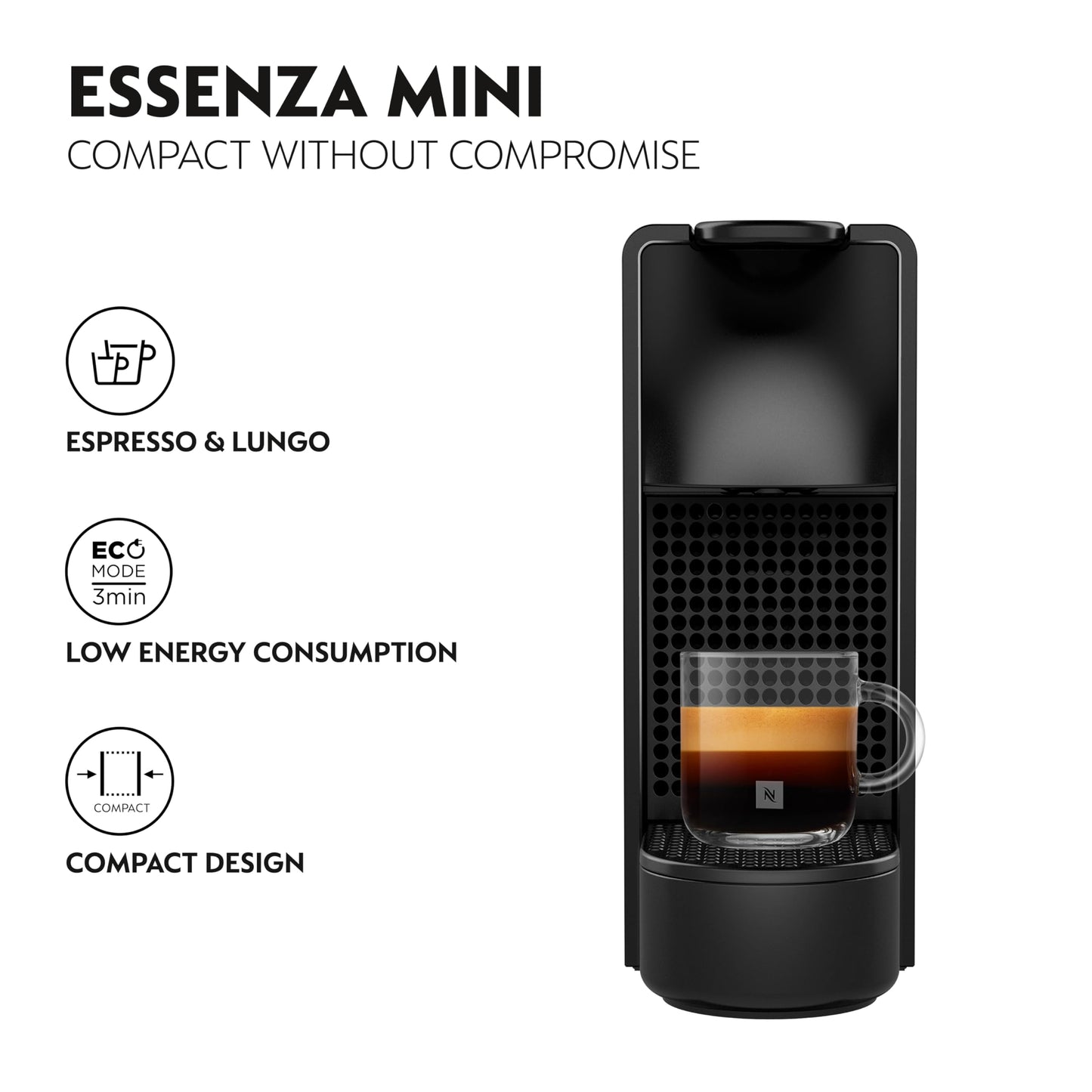 Nespresso Essenza Mini Espresso Machine by Breville, Piano Black