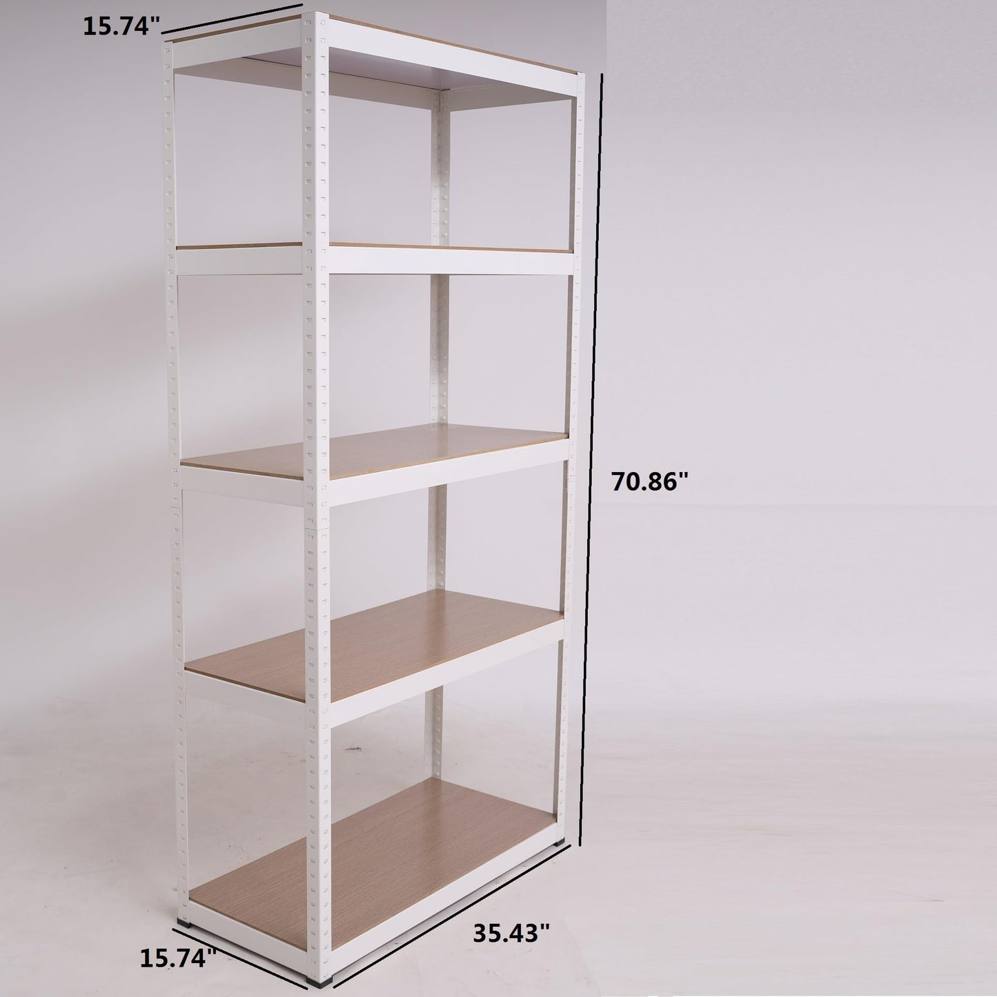5 Tier Metal Garage Shelving, Adjustable Kitchen Storage Shelves, Steel Garage Storage Shelves, Heavy Duty Industrial Storage Rack, Shelving Unit Bookshelf Utility Shelf for Warehouse Pantry Closet