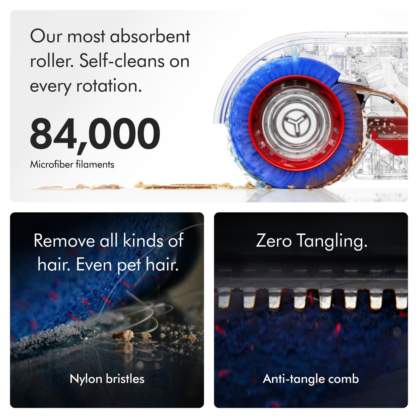Dyson Clean+Wash Hygiene Wet and Dry Cleaner for Hard Floors - Cordless, 70 Minutes Run time, lays Flat, Anti-Tangle, self-Cleaning Roller, Drying Dock