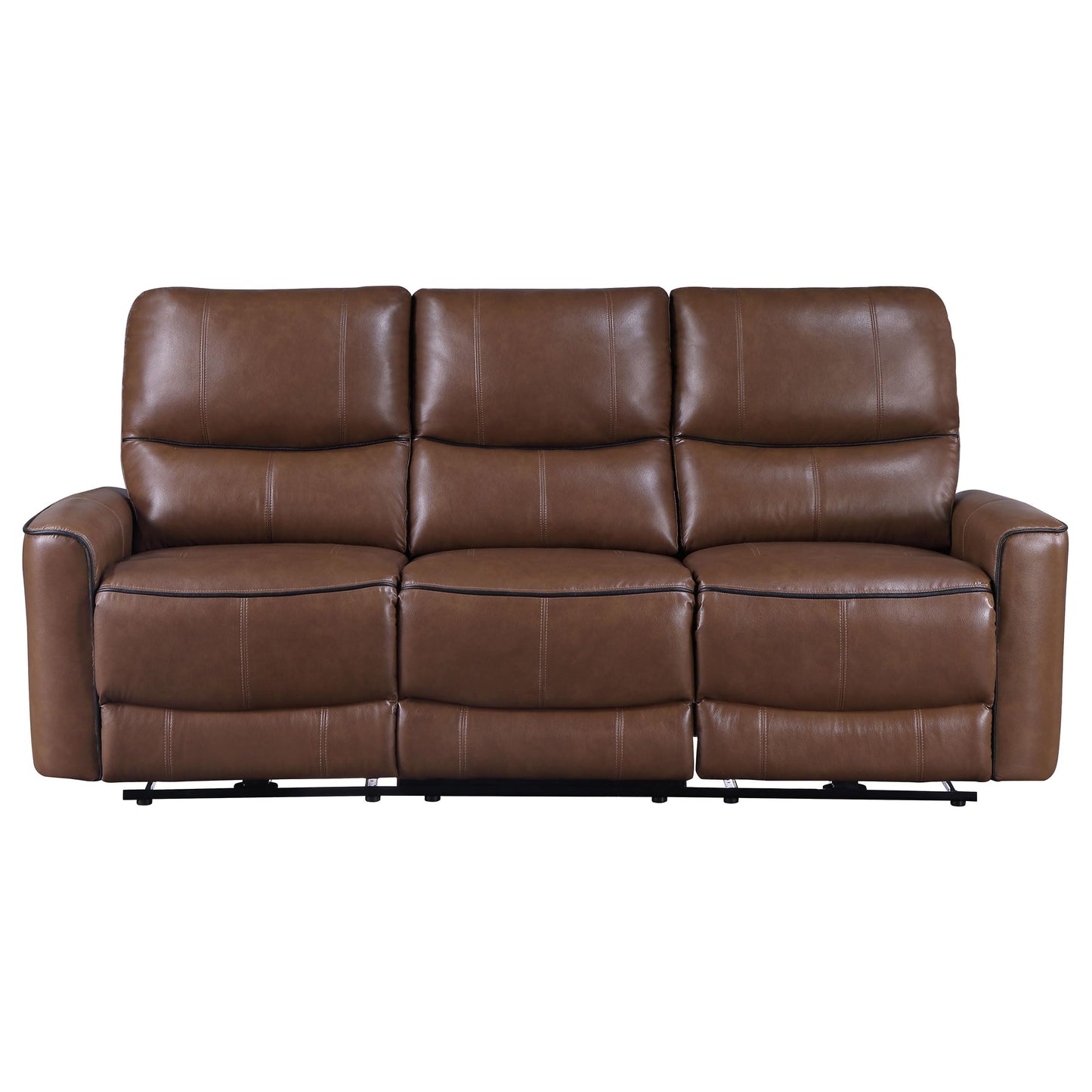 Coaster Home Furnishings - Greenfield - Fabric - Power Reclining Sofa with Built-in USB Port, Tufted Back Cushions, Supportive Seat Cushions - Living Room - 30-Inch - Saddle Brown - 610264P
