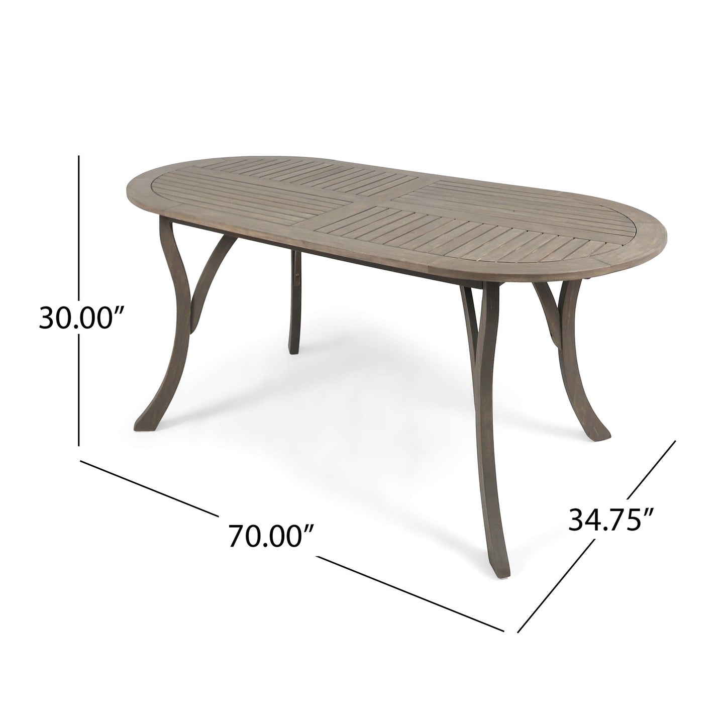 Christopher Knight Home Isla Outdoor 7 Piece Wood and Wicker Dining Set, Gray Finish/Gray/Gray