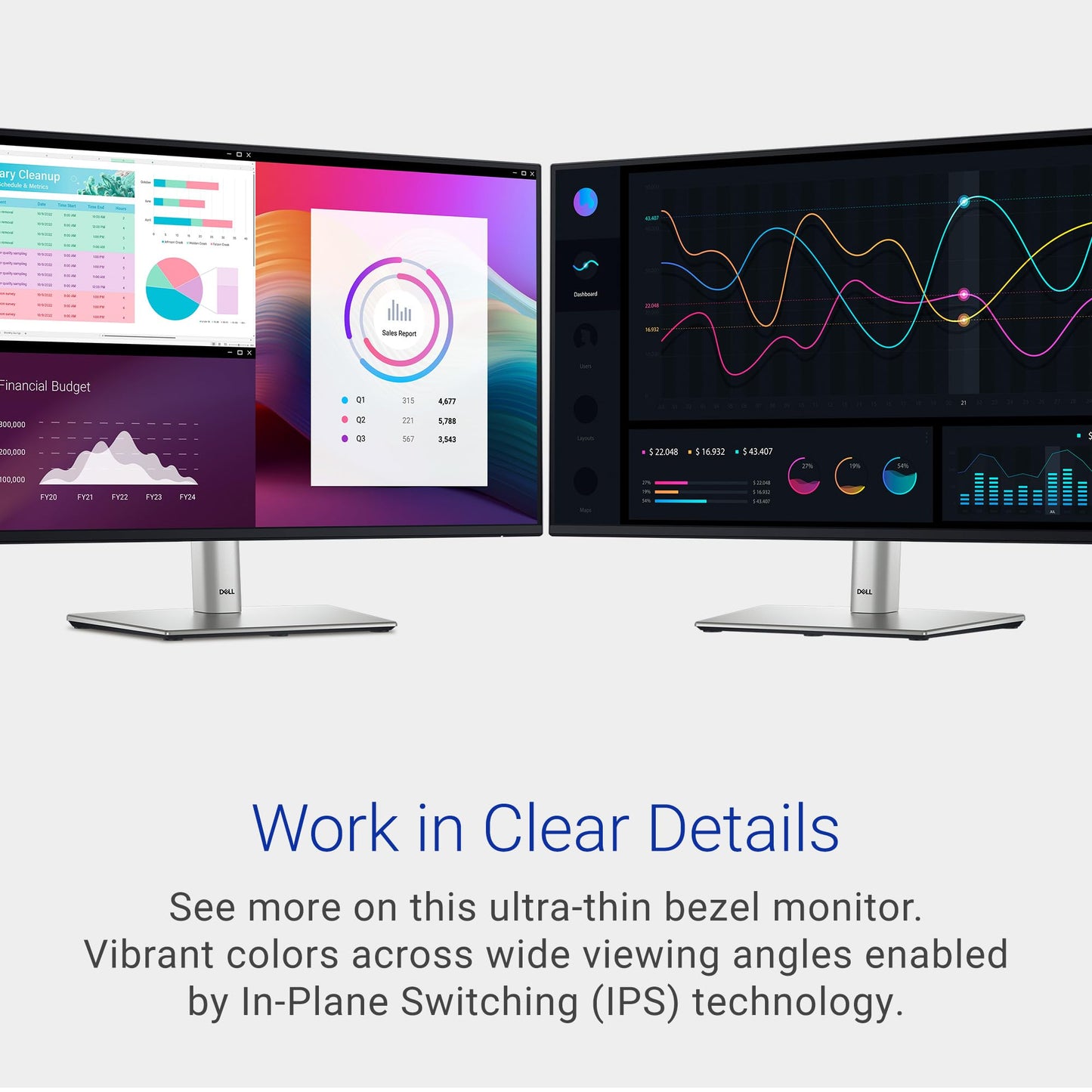 Dell 27 Monitor - P2725H - 27-inch Full HD (1920 × 1080) 100Hz Display, IPS Panel, 99% sRGB, 1500:1 Contrast Ratio, Tilt/Swivel/Pivot/Height Adjustable, 3-Year Advanced Exchange Service - Black