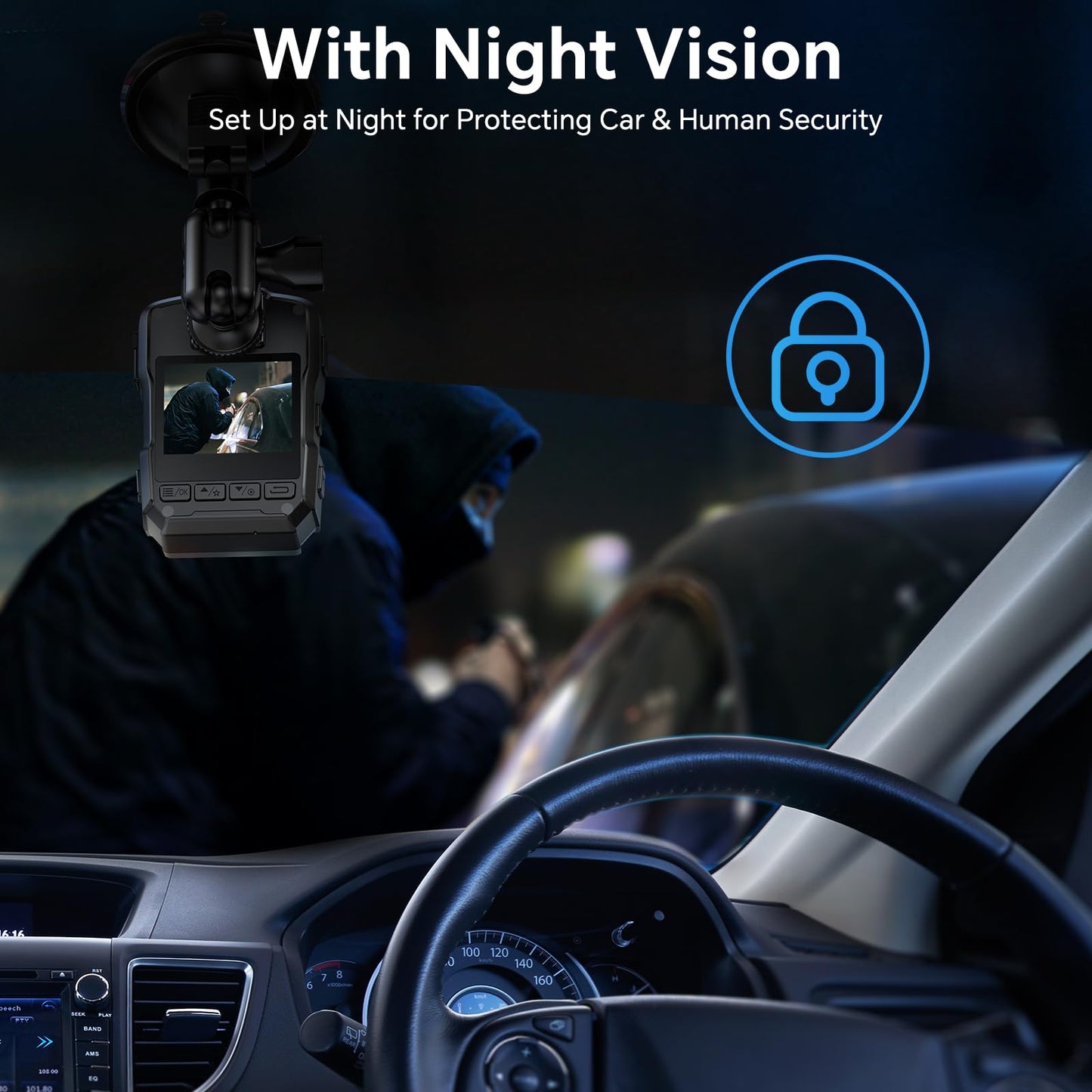 BOBLOV M5 2K Police Body Worn Camera, GPS Enabled &1440P Body Mounted Cam, 128G Body Cam Built-in 4200MAH Battery,12Hrs Record, IP67 Waterproof, Night Vision Law Enforcement with Car Suction Mount