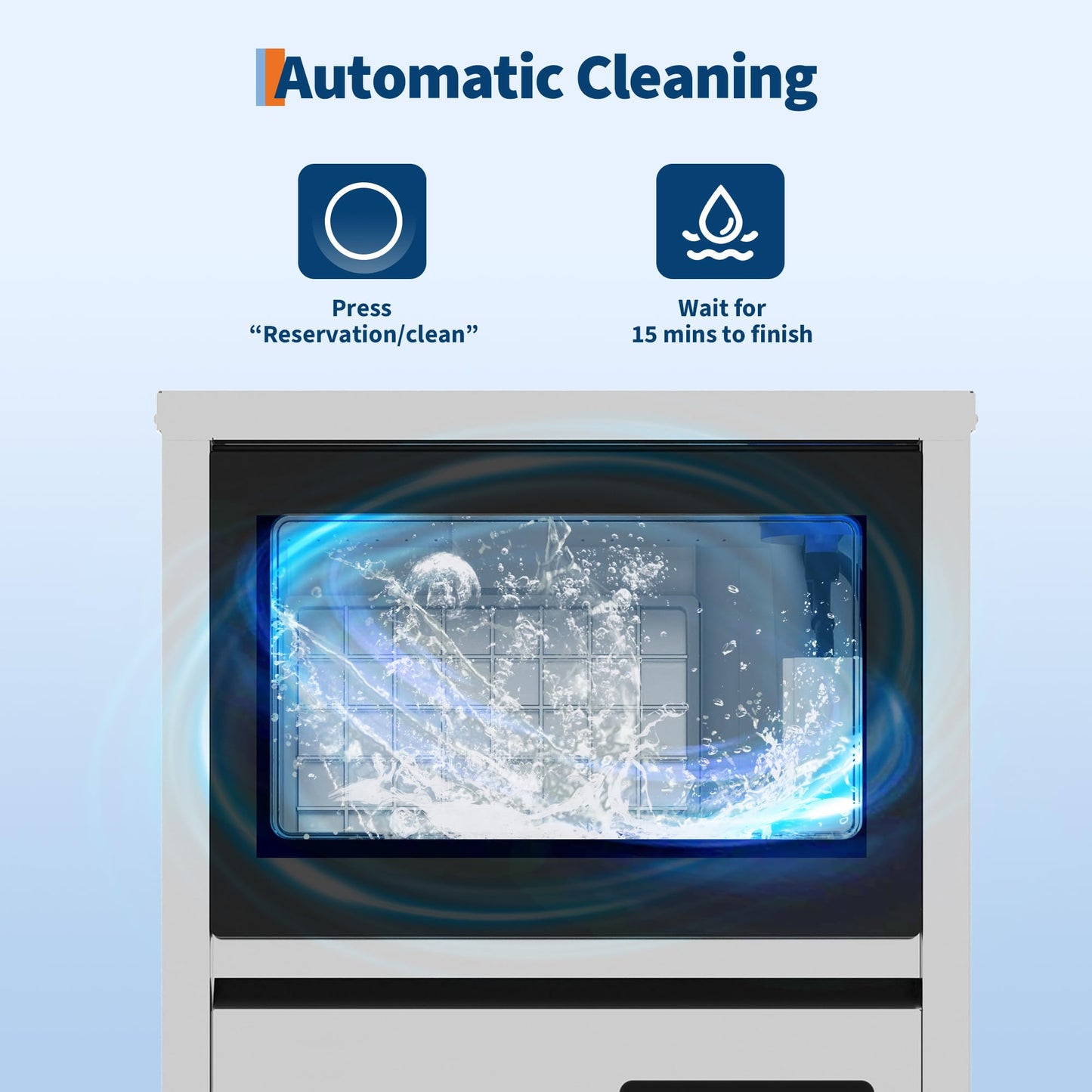Commercial Ice Maker Machine 120lbs/24h, 36lbs Storage Capacity,Dual Water Inlet Mode,Built-in/Freestanding/Under Counter Ice Maker with Self-Cleaning, ETL Certified for Home Bar Restaurant