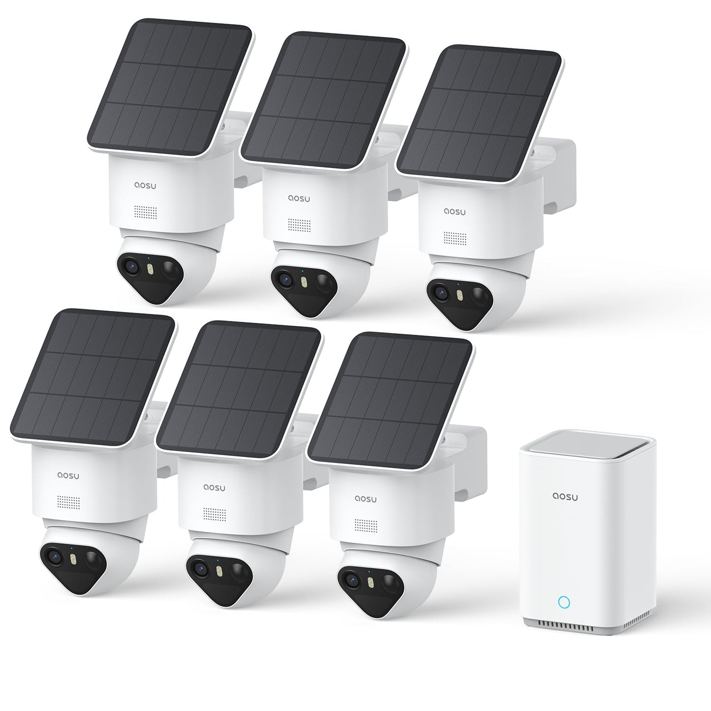 aosu T2 Ultra 4K Security Cameras Wireless Outdoor, 6 Cam Kit, Smart Home Security System with TrueColor Night Vision, AI Recognition & 360° Motion Tracking, Solar Power, Expandable 1TB Local Storage