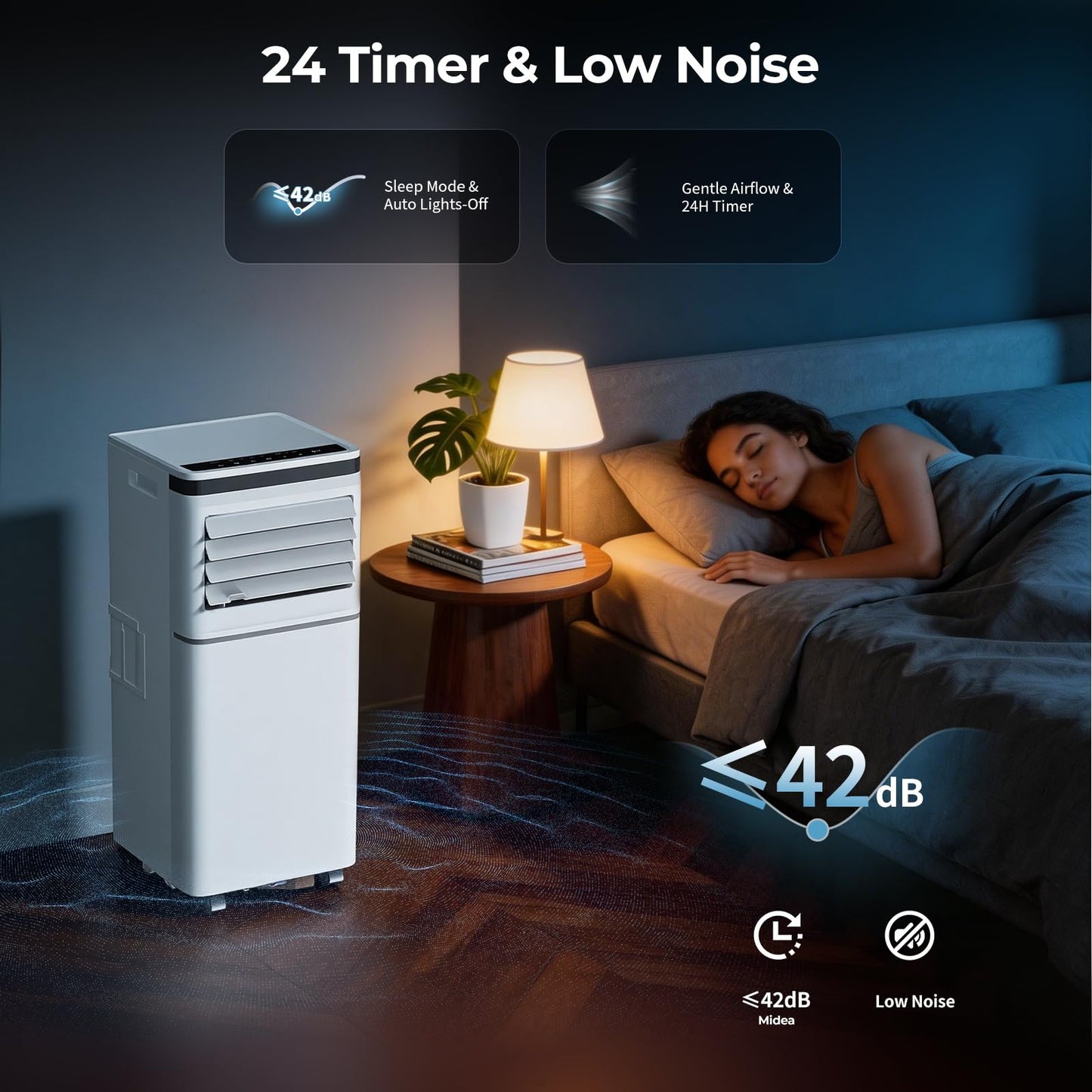 Antarctic Star 10000BTU Portable Air Conditioner 3-in-1 with 24H Timer，Sleep Mode, Dehumidifier, 2 Fan Speeds, Fast Cooling AC Unit with Remote, Digital Display for Home/Office