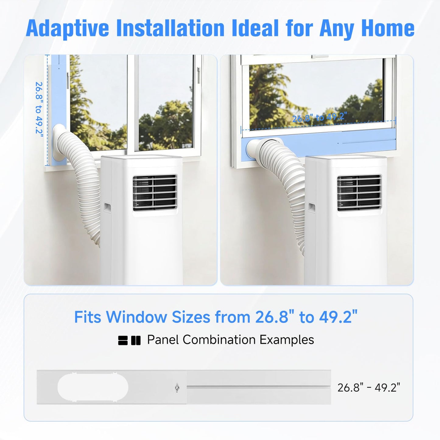 Portable Air Conditioner, 3-in-1 8500 BTU AC Unit with Fan & Dehumidifier – Quiet Cooling for Bedroom, Home Office up to 450 sq.ft, Includes Complete Window Mount Kit