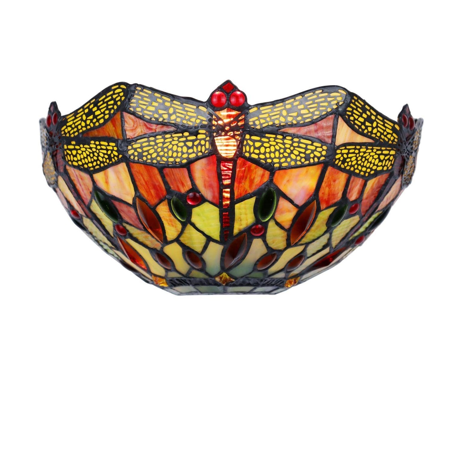 Chloe Lighting Empress Dragonfly Wall Sconce, Dark Bronze, 1 Light, 12in Wide, Multicolor, Model CH3T471RD12-WS1