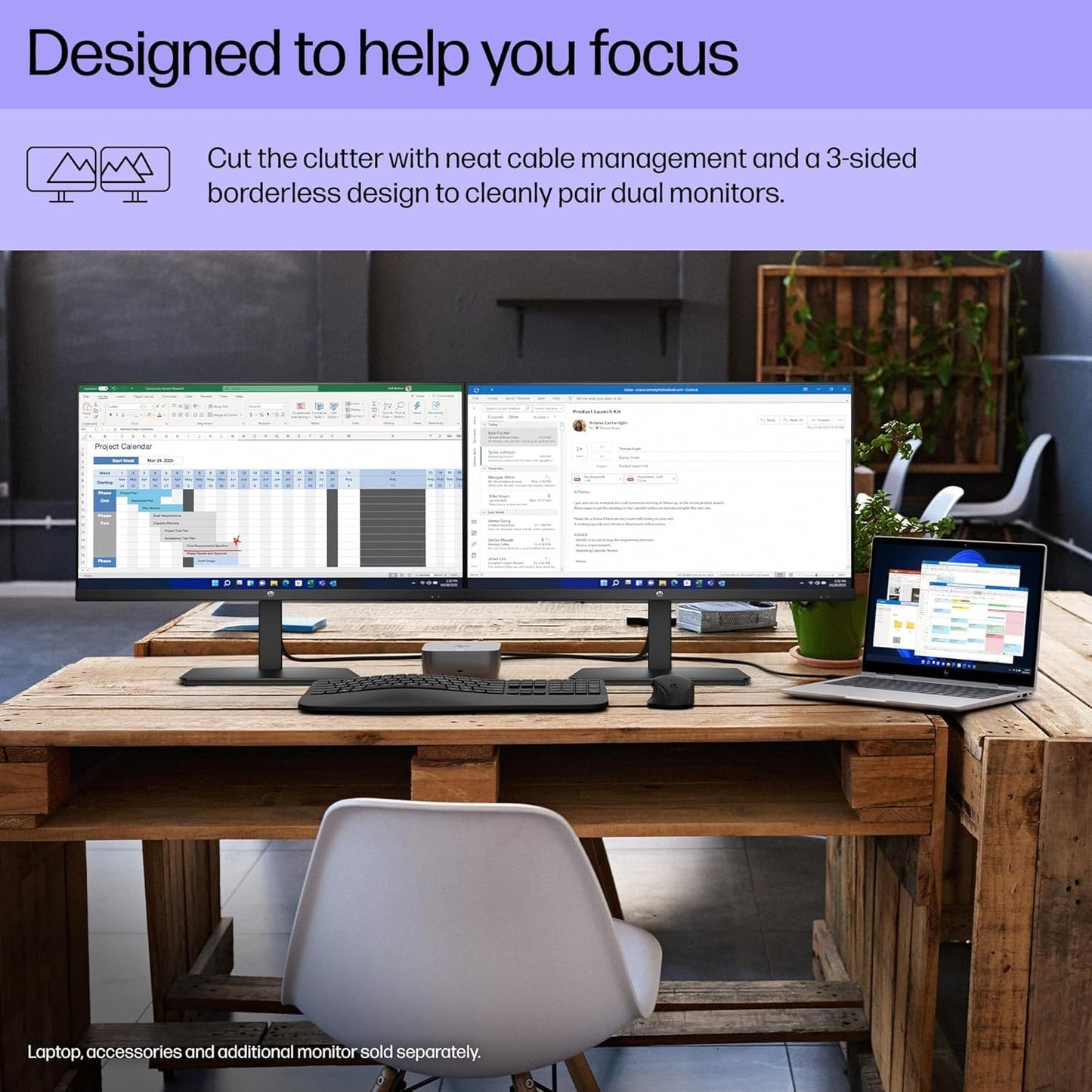 HP 27-inch FHD IPS Monitor | 100Hz, Borderless Design, Eyesafe Certification, Tilt-Adjustable Stand, HDMI & DisplayPort, Built-in Dual Speakers, w/HDMI (27-Inch)