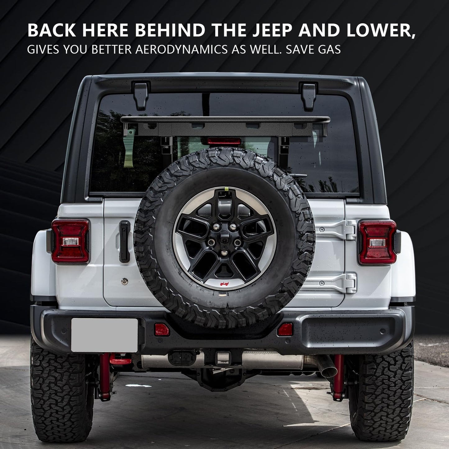 SUORTO Wrangler JL Rear Cargo Basket on OE Tailgate Compatible with 2018-2025 Jeep Wrangler JL & JLU Unlimited 2/4 Door, Luggage Storage Carrier, Spare Tire Cargo Rack(Bolt-On)