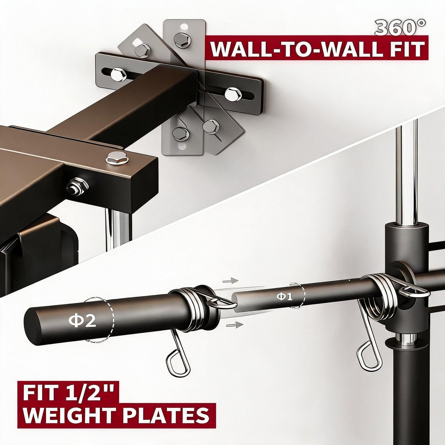 Wall Mounted Cable Machine for Home Gym, High and Low Cable Crossover Machine with 19-Position & Dual Pulley System, LAT Pulldown, Up to 400 Lb Capacity, Space-Saving (Weights Not Included)