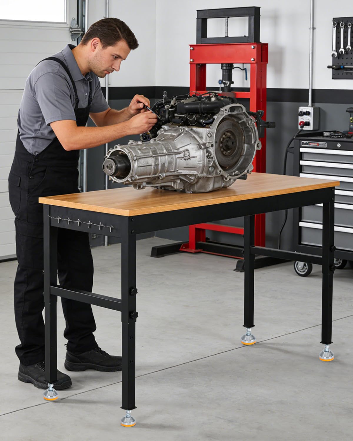 72 Inch Adjustable Workbench, 2500 LB Load Capacity