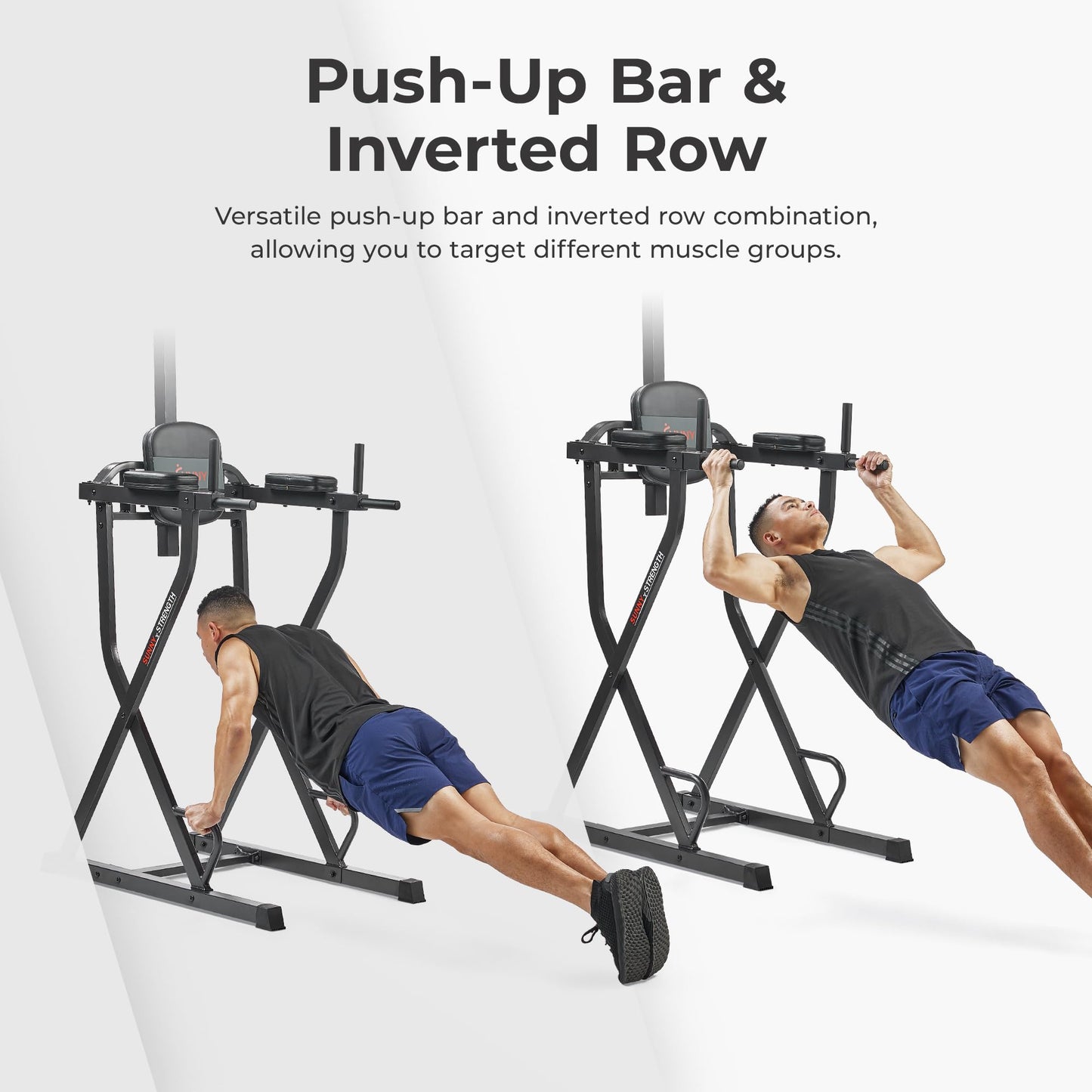 Sunny Health & Fitness Captain’s Chair Full Body Multi-functional Power Tower with Adjustable Pull-Up Bar, Rock-Climbing Grip, Dip Station, Push-Up Bar, Total Home Gym Strength Training - SF-XF922081