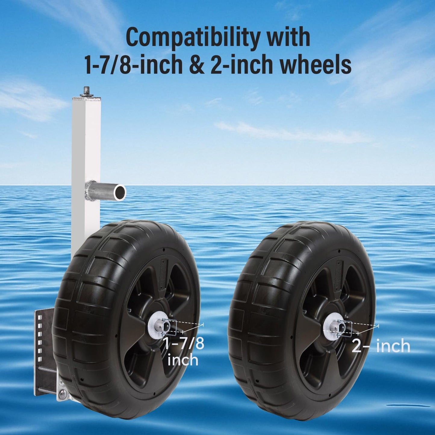 28199 Boat Lift Wheel Kit | Boat Lift Systems for for Marine, Corrosion-Resistant, Weatherproof Design (Pair, Silver)