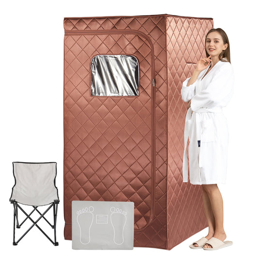 amocane Far Infrared Portable Sauna, Personal Dry Sauna Spa for Relaxation, Sauna Tent with Heating Foot Pad, Portable Chair, Remote Control, 140℉ Temerature, Full Size Indoor Sauna for Home & Gym