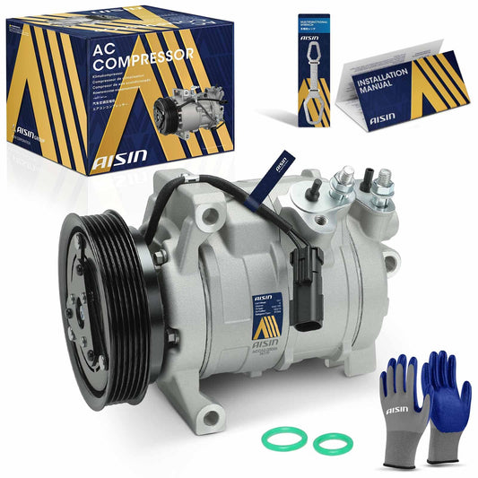 AISIN AFTERMARKET ACCAZ-00056 Air Conditioner AC Compressor - Compatible with Ram 1500 2011-2012, 2500 3500 2011-2023 5.7L 6.4L, Dodge Ram 1500 2500 2009-2010 5.7L - with 6-Pulley Groove, with Clutch