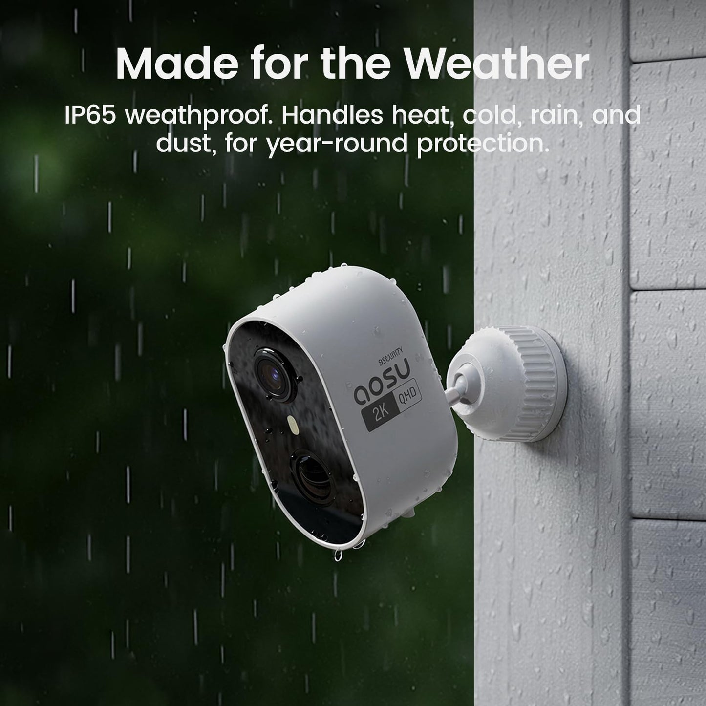 aosu Outdoor Security Cameras Wireless Home Surveillance System with aosuBase, Battery Powered, Cross-Camera Tracking, True 2K HD Color Night Vision, Spotlight, Motion Alert, Easy Setup, 6-Cam-Kit