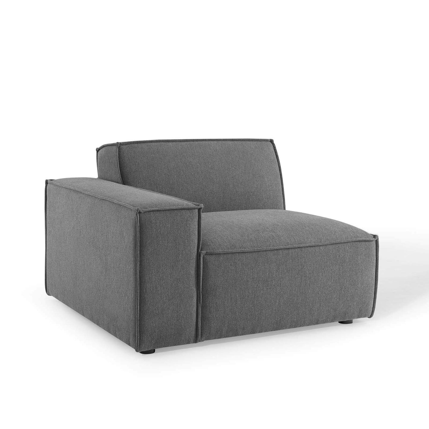 Modway Restore 4-Piece Upholstered Sectional Sofa in Charcoal