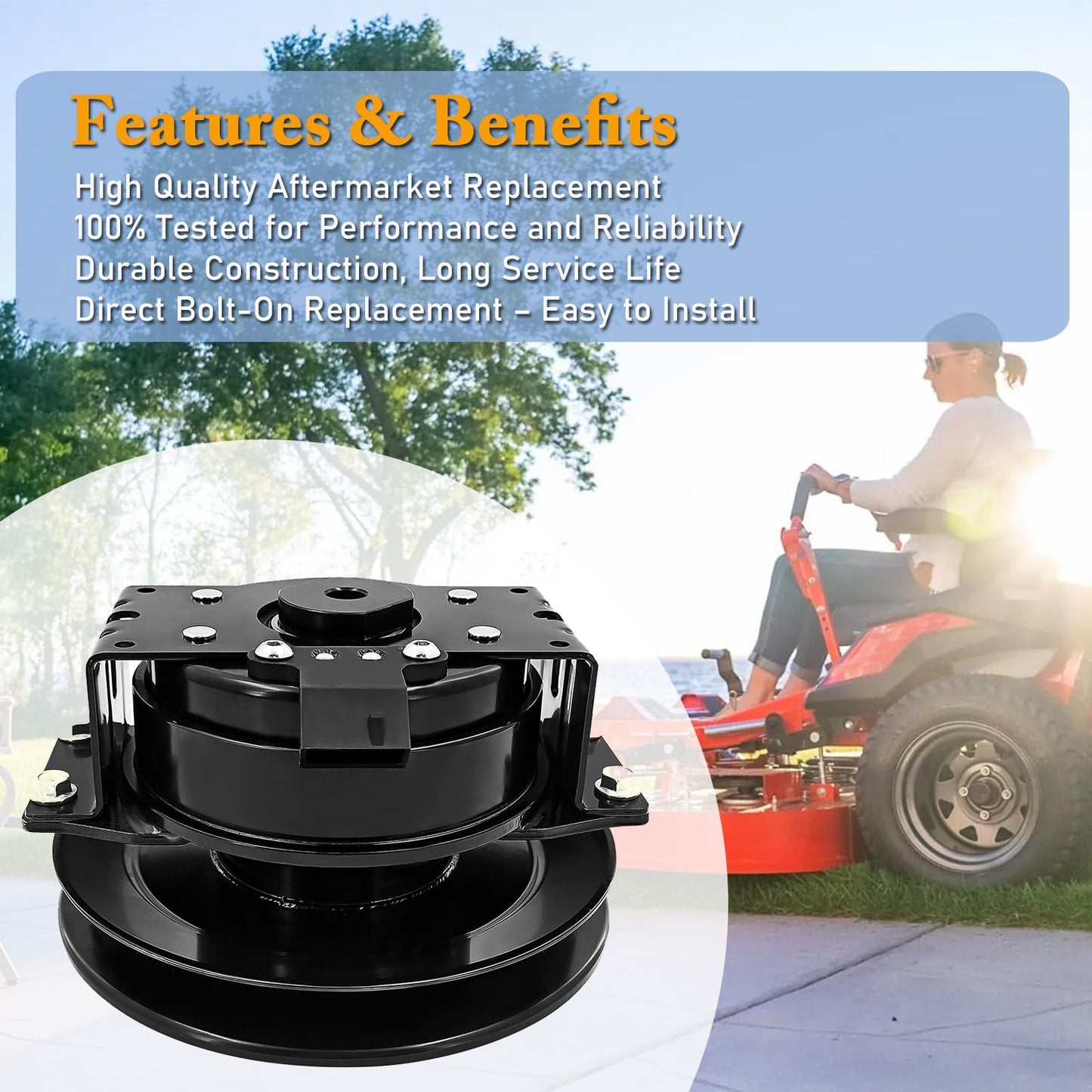 Kartiyer 59118500 Electric PTO Clutch Replacement for Ariens Apex 48 52 60 for Gravely ZT HD 44 48 52 60 Pro-Turn 48 52 60 for Ogura Replace# 53797600 05118900