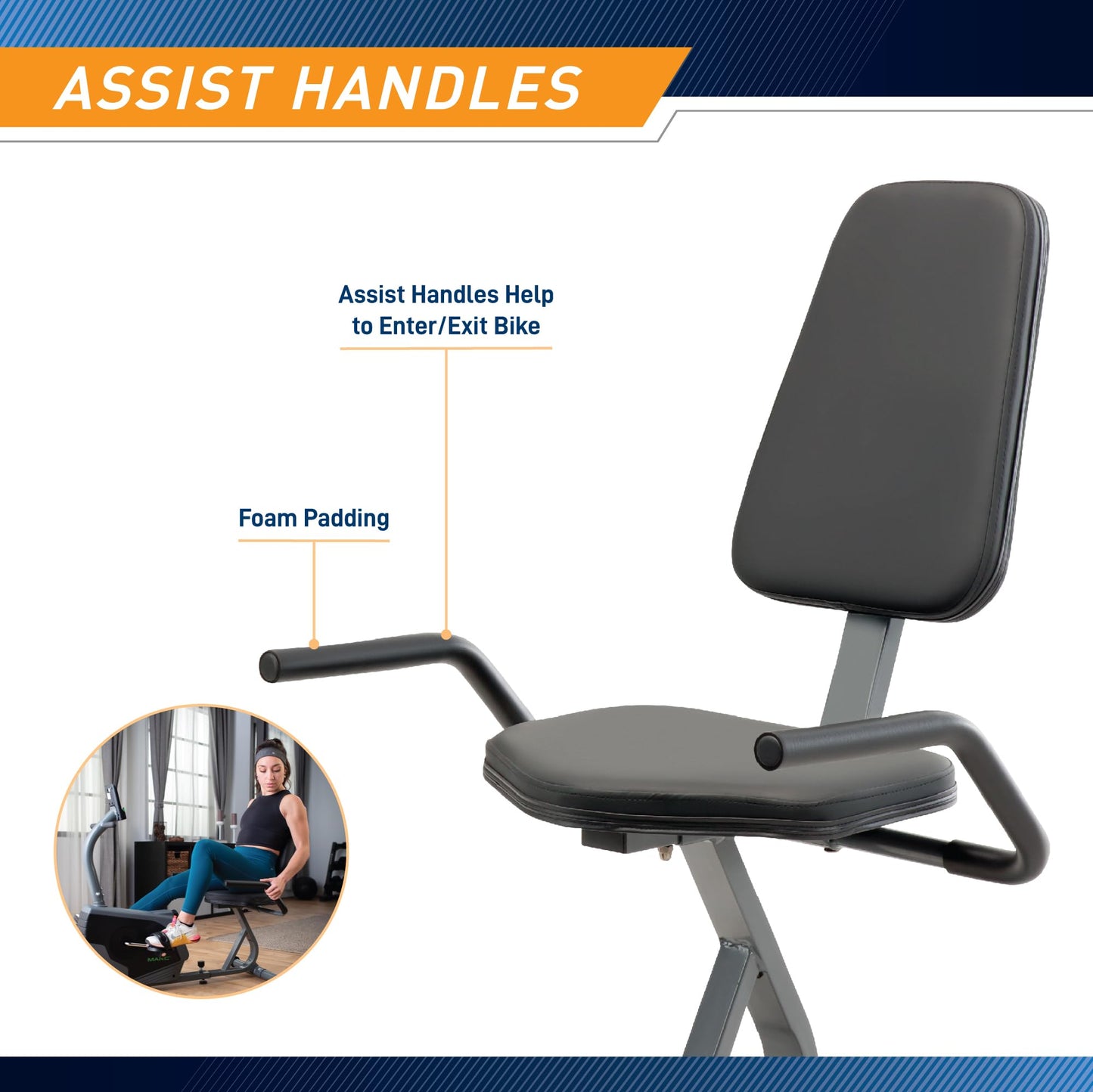 Marcy Magnetic Recumbent Exercise Bike For Home and Home Gym, With Digital Monitor And Quick Adjustable Seat NS-1206R