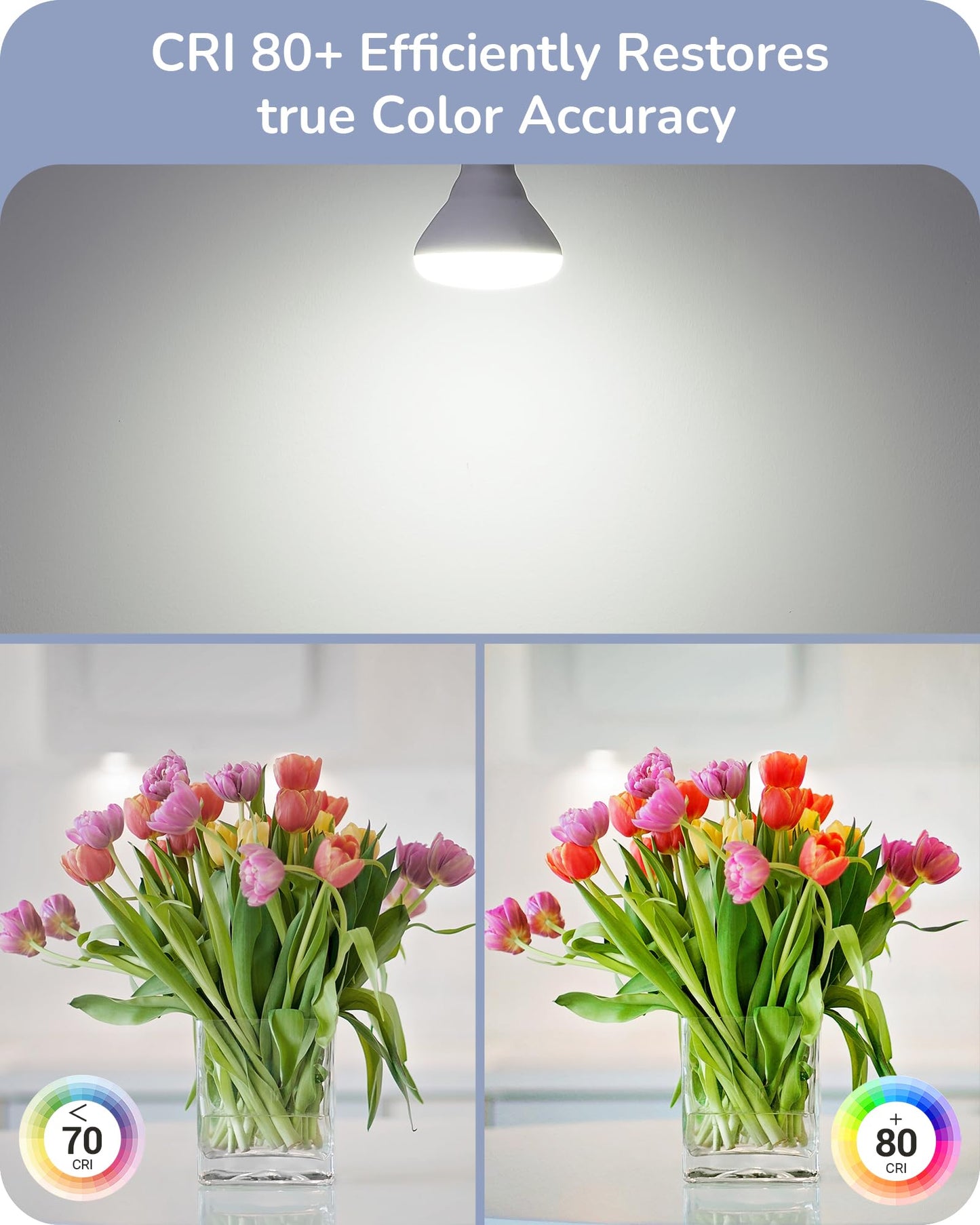EDISHINE BR30 LED Bulb, Dimmable 11W Equivalent 65W, 850LM, 5000K Daylight White, E26 Base, 6 Pack, ET