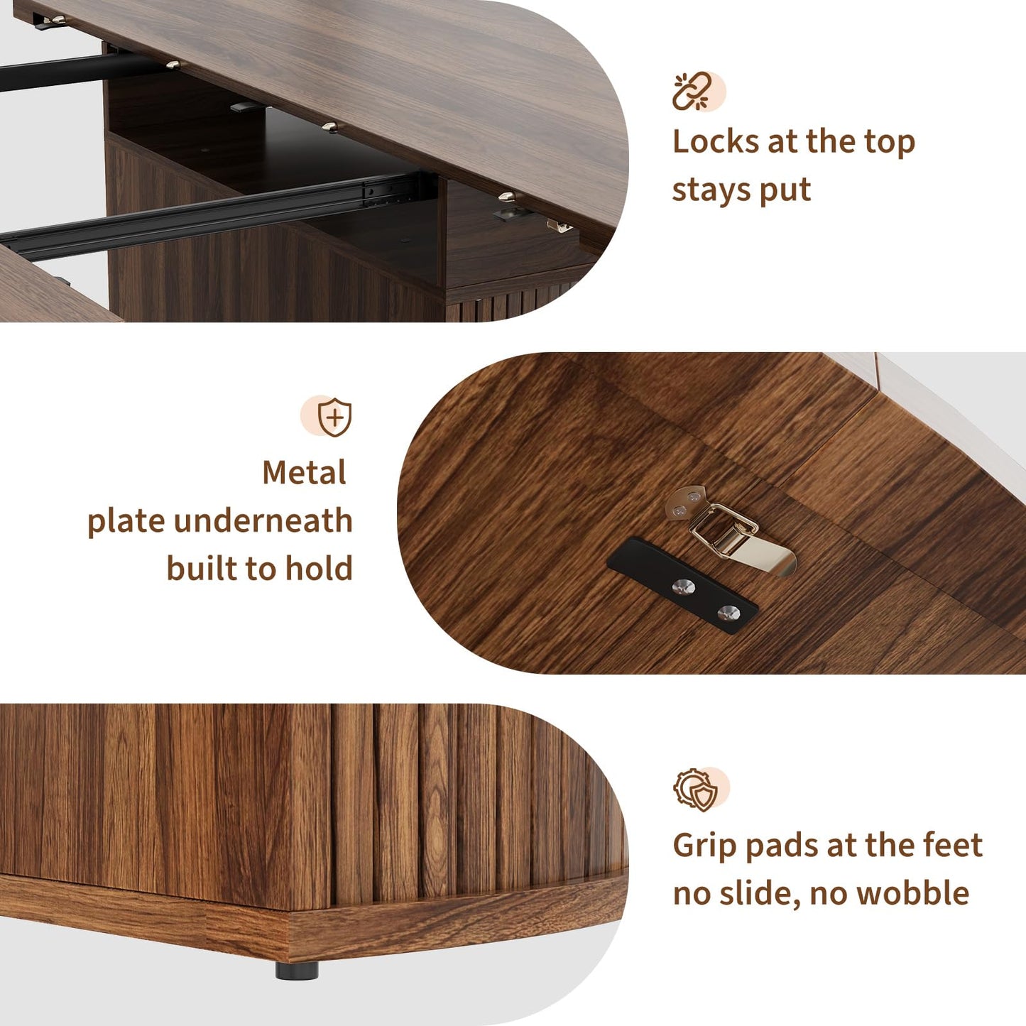 Garvee Extendable Round Dining Table with 2-Tier Storage Shelf & Drawer, 47.5 to 63 Inch Expandable Kitchen Table for 4-8 PM, Modern Farmhouse Fluted Pedestal Oval Circle Dinner Table, Walnut