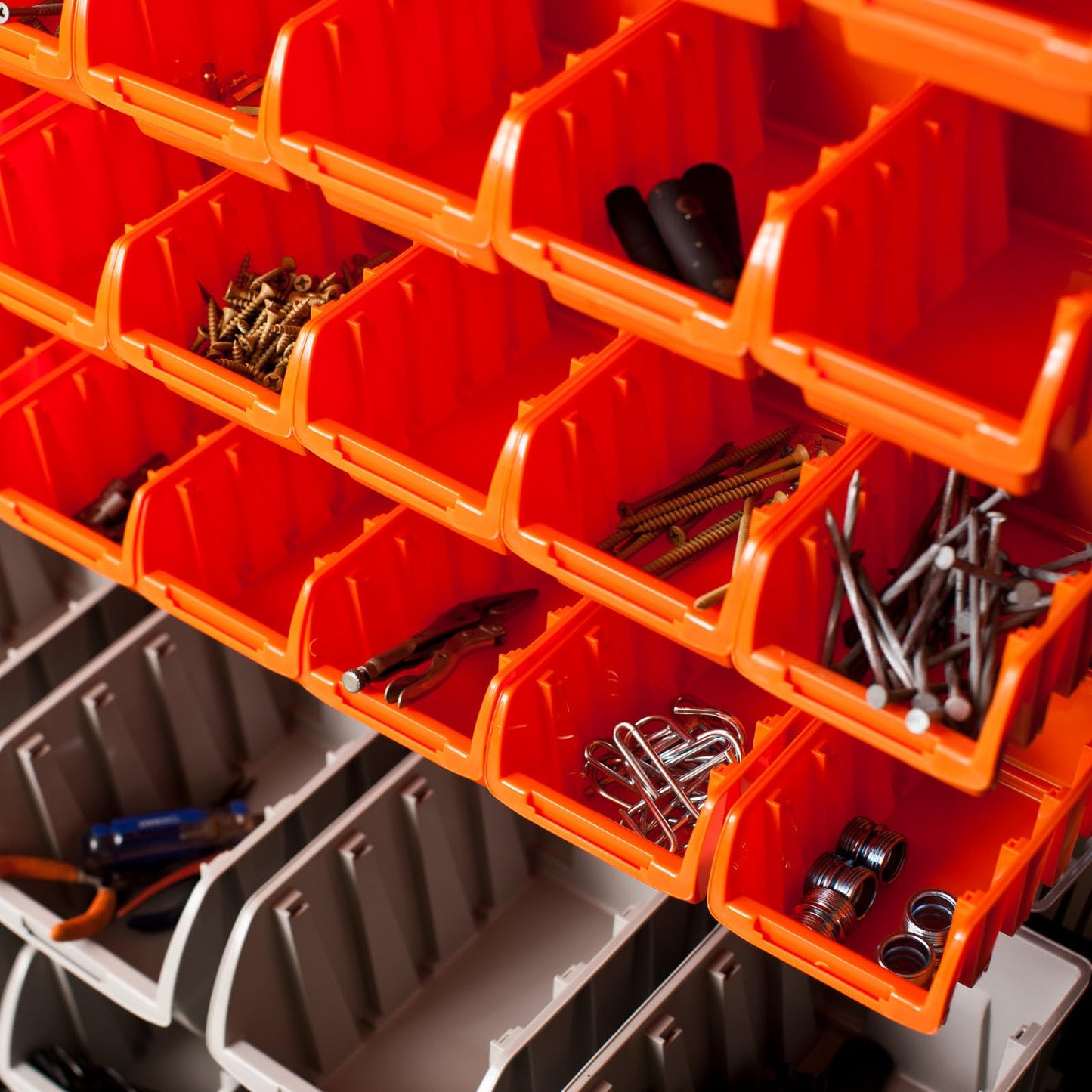 TRINITY Rolling Storage Bin Rack & Parts Organizer, 7-Tier Dual-Sided Bin Cart Shelving for Shop Storage, Nut and Bolt Organizer, Garage, Warehouse, Tools & Hardware, 330Lb Max, With Wheels, Black