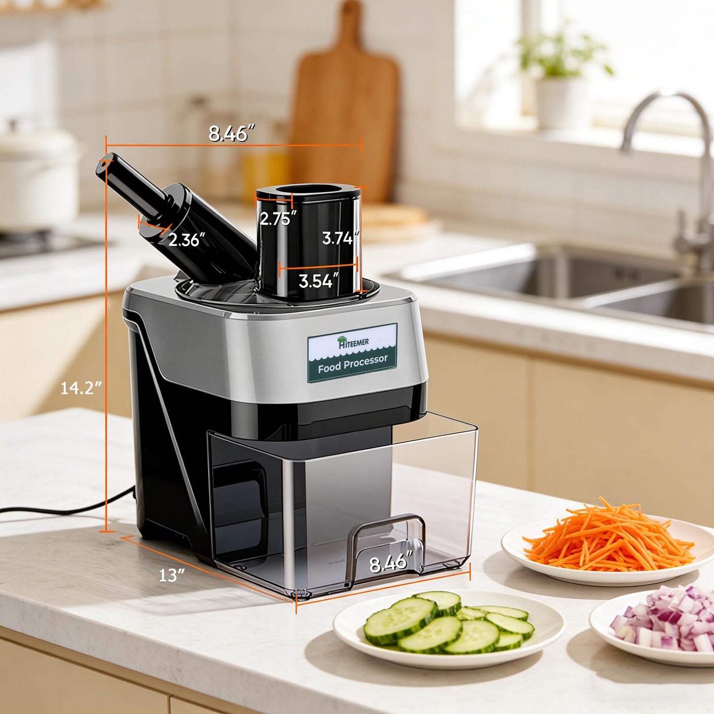 5-In-1 Electric Vegetable Chopper, Commercial Vegetable Slicer Food Processor Veggie Food Dicer with Slicing Shredding Striping for Onion Potato Cabbage Fruit Cutter Home Use