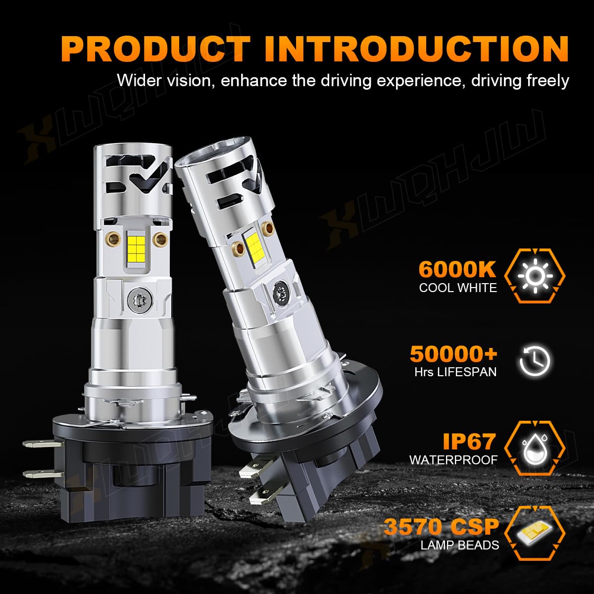 XWQHJW H11B Light Bulbs for Kia/Hyundai, 32000 Lumens, Low Beam/Fog Lights, 2-Pack