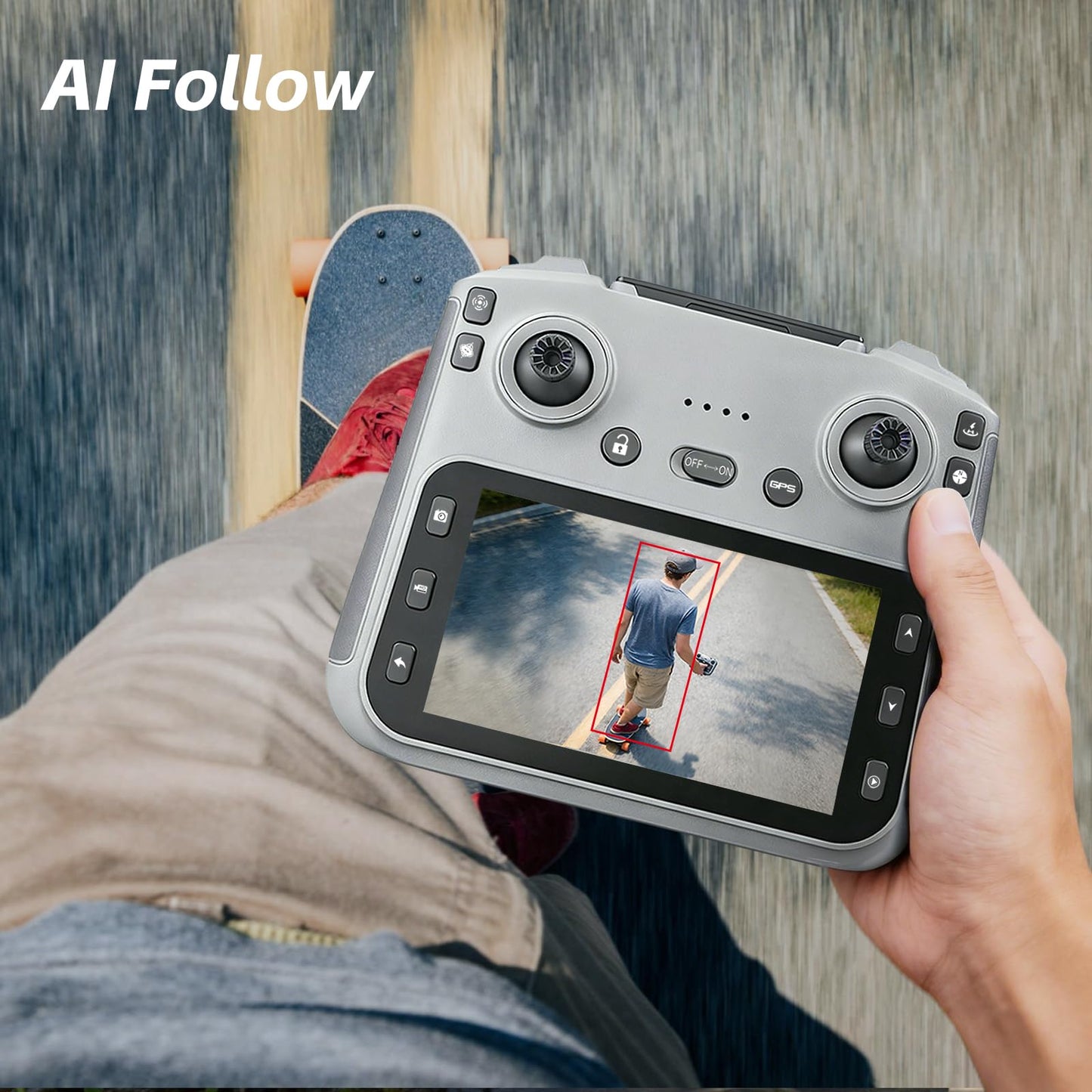 GPS Drone with EIS 4K Camera, RC Drones with 4.5 inch HD Screen on Controller, Auto Return, 3 Batteries for 90 min Flight Time, 3280 FT Long Control Range Transmission, Circle Fly and Follow Me Mode, Foldable Quadcopter for Beginner, Under 249g