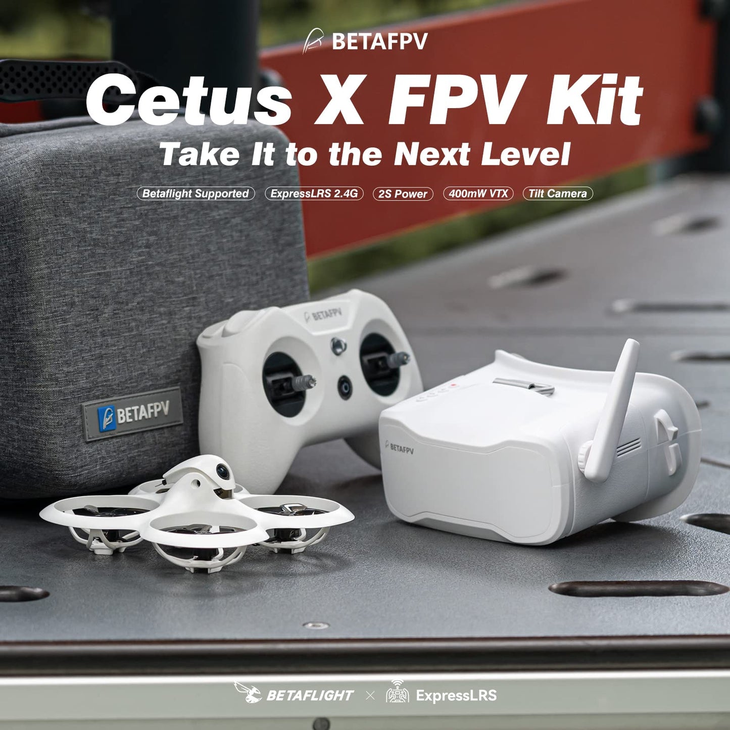 BETAFPV ELRS V3 Cetus X FPV Kit with Betaflight FC LiteRadio 3 Transmitter C04 Cam VR03 Goggles with DVR Recording Function, Supported 2S Power Advanced RTF Kit for FPV Beginners to Fly Faster Further