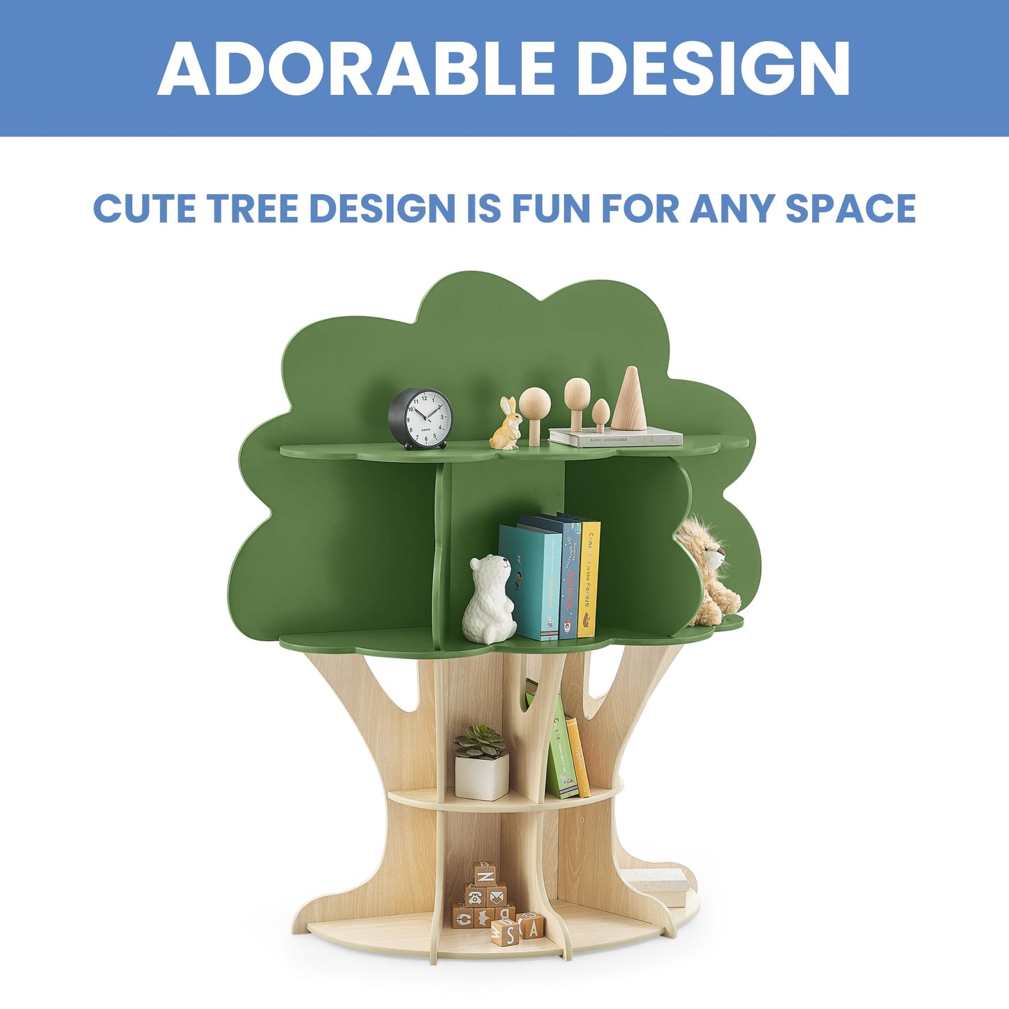 Delta Children Tree Bookcase - Greenguard Gold Certified, Fern Green/Crafted Natural