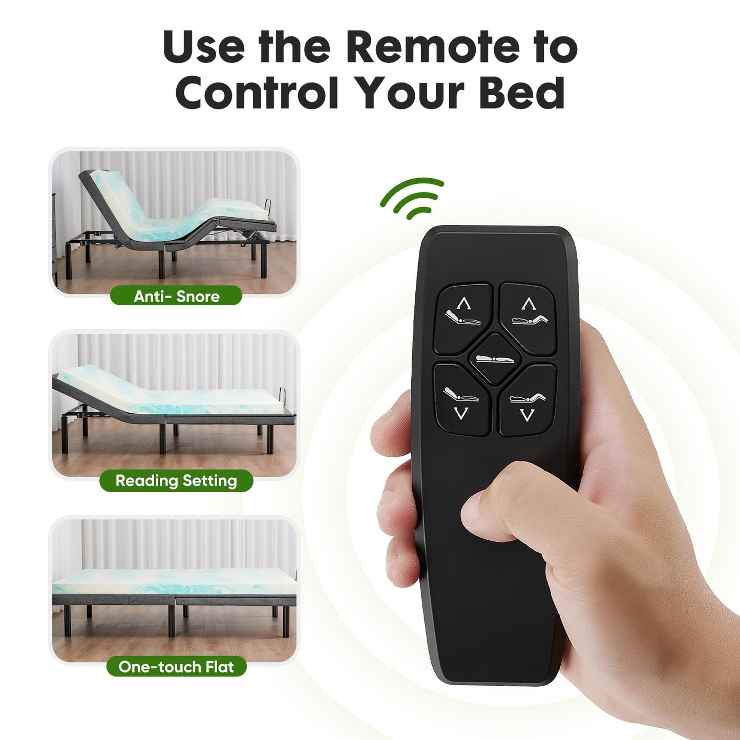 HAPPYMONT Twin XL Adjustable Bed Frame, Ergonomic Electric Bed Base with Wireless Remote and 2 USB Ports, Head and Foot Incline, Zero Gravity, Anti-Snore, Easy Assembly