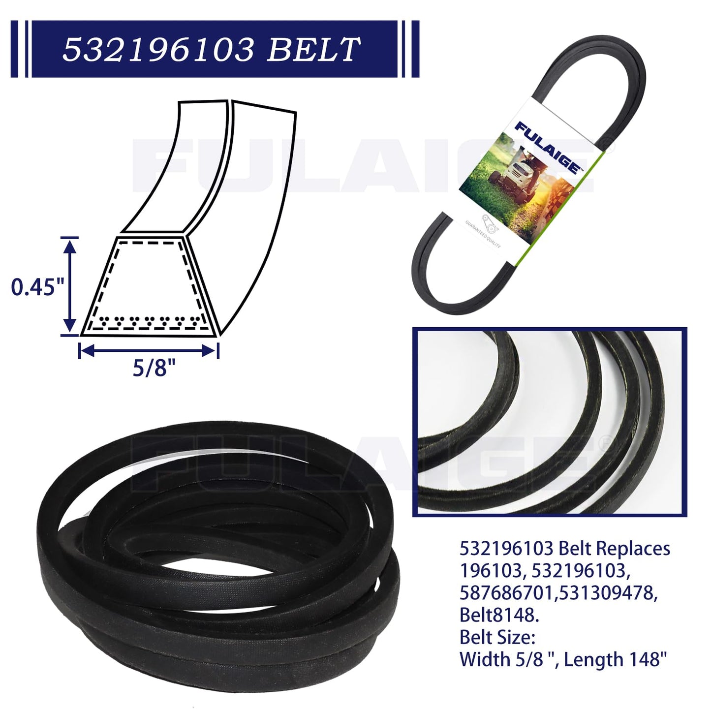 FULAIGE 54" Mower Deck Rebuild Kit for Husqvarna LGT2654 YTH24v54 LGT2554