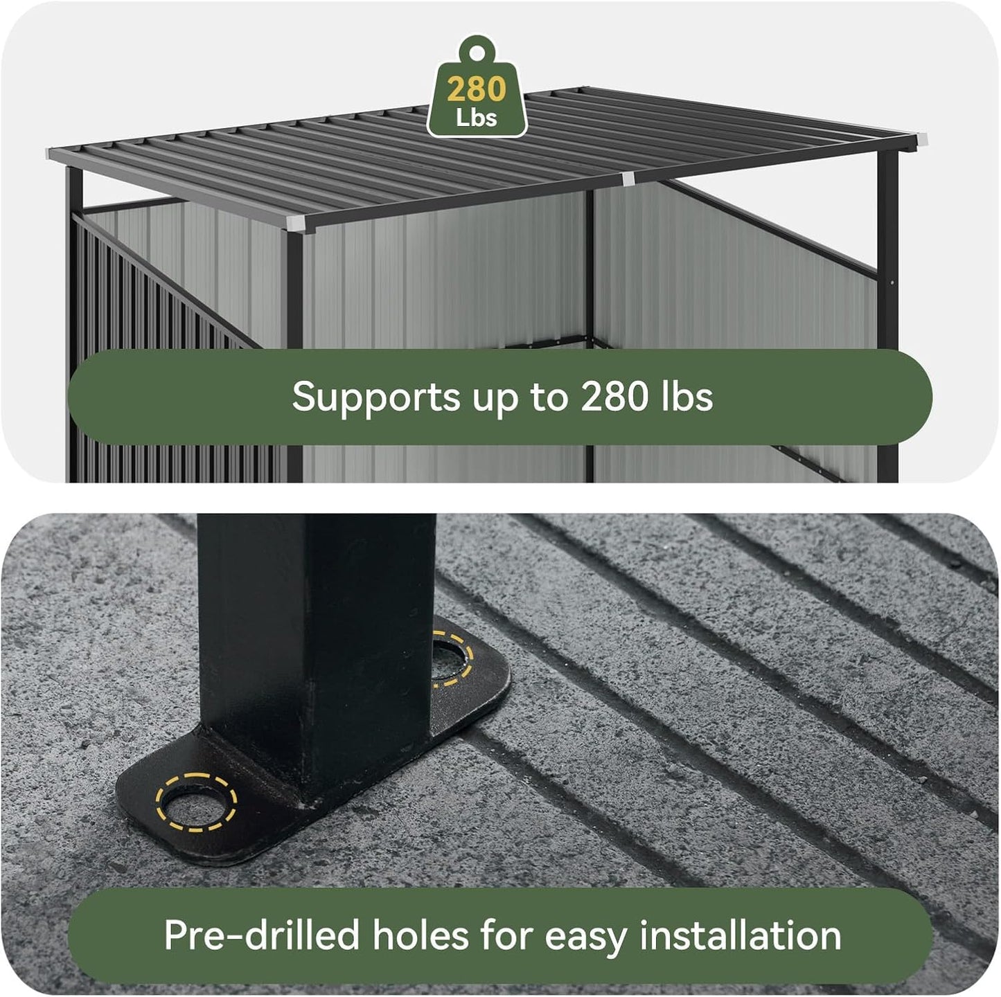Aoxun 6x6FT Outdoor Shed Grill Shed - Grill Gazebo for BBQ, Outdoor Gazebo for Pets Pergolas and Gazebos Clearance, Metal Awnings for Patio and Decks