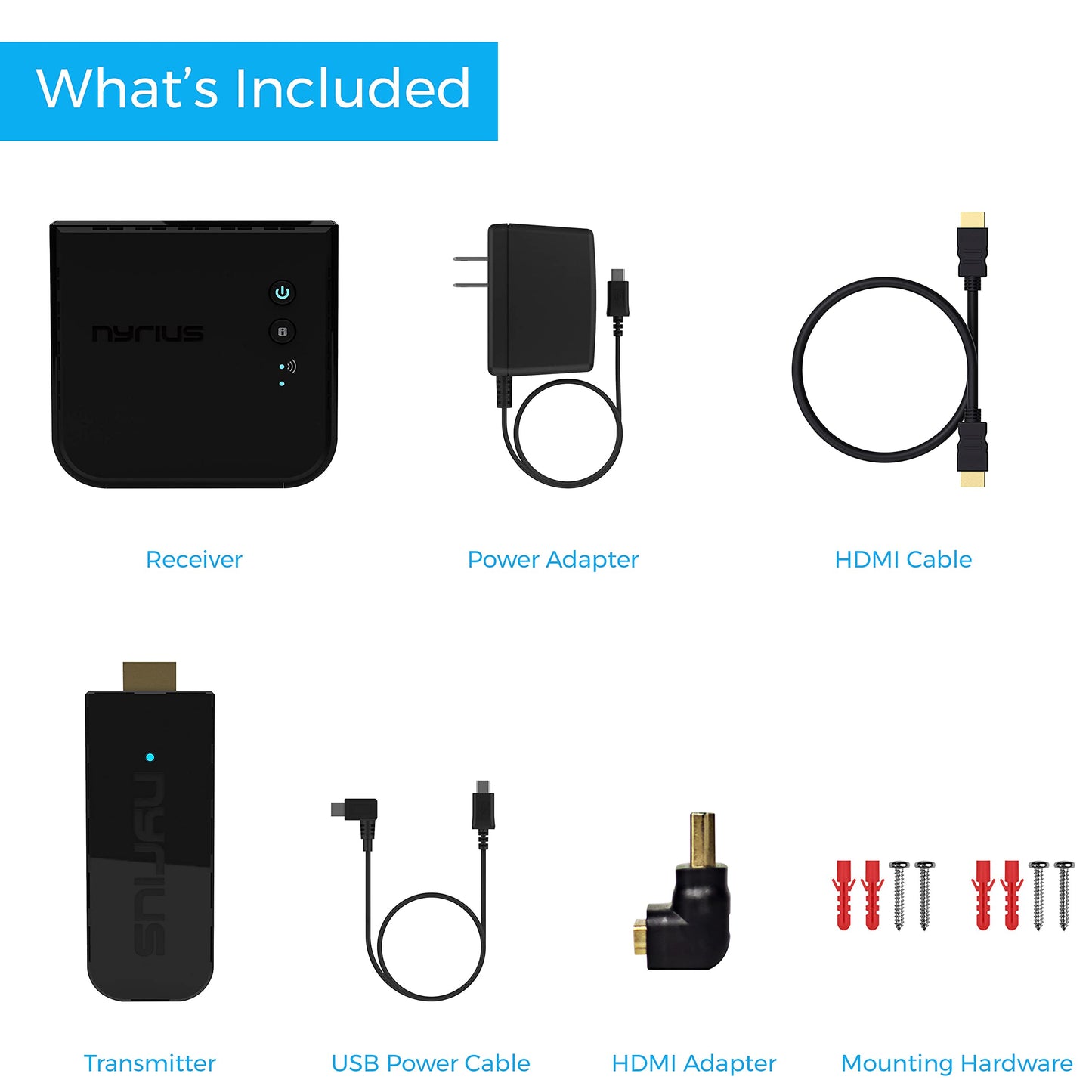 Nyrius Aries Pro Wireless HDMI Transmitter and Receiver to Stream HD 1080p 3D Video from Laptop, PC, Cable, Netflix, YouTube, PS4, Drones, Pro Camera, to HDTV/Projector/Monitor (NPCS600)