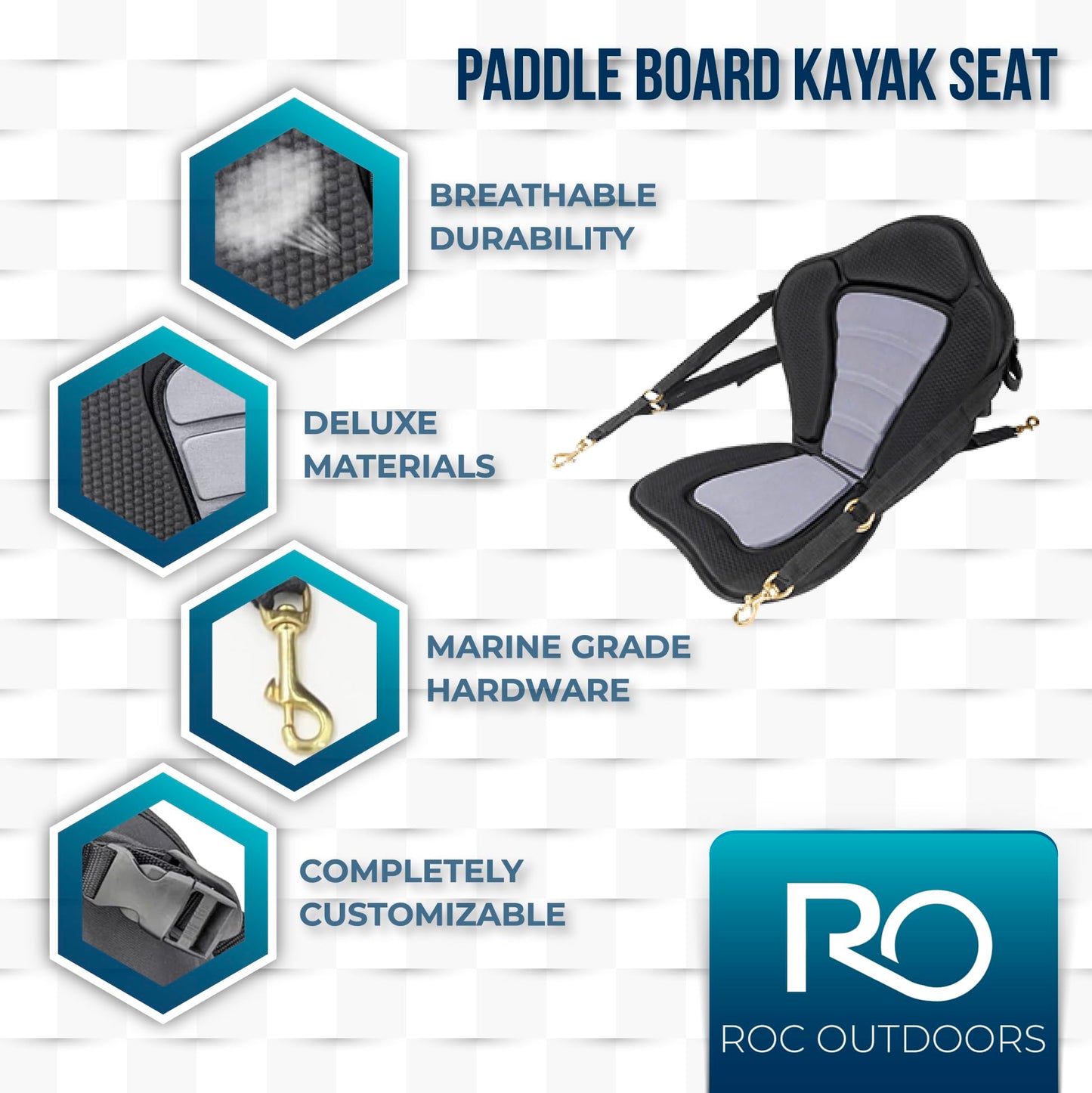 Roc Inflatable Stand Up Paddle Board with Premium SUP Paddle Board Accessories, Wide Stable Design, Non-Slip Comfort Deck for Youth & Adults (Vesper W/Kayak Seat)