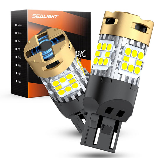 SEALIGHT 7443 LED Bulb, 30W 3600LM Super Bright White Reverse Light, T20 7440 7441 7444 Replacement, Pack of 2
