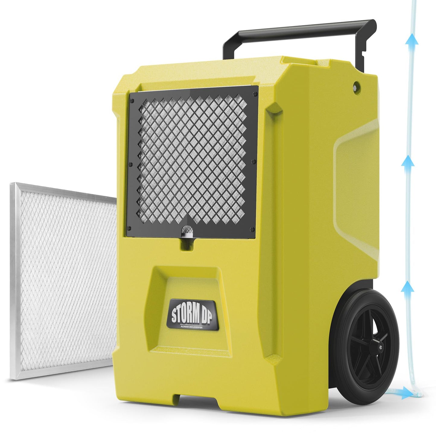 ALORAIR 110 Pint Dehumidifier Commercial Grade, Built-in Pump, Includes Drain Hose, Ideal for Large Basements, Industrial or Commercial Spaces and Job Sites, 6 Years Warranty, Yellow