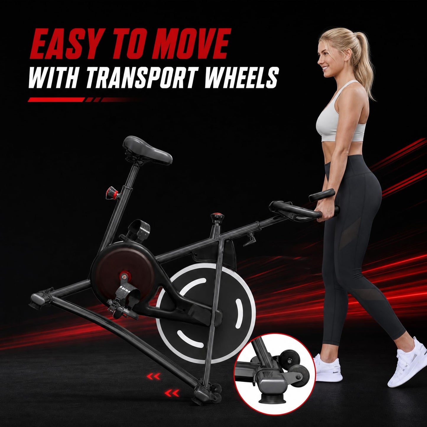 Exercise Bike, Stationary Bikes for Home, Compact Indoor Cycling Bike