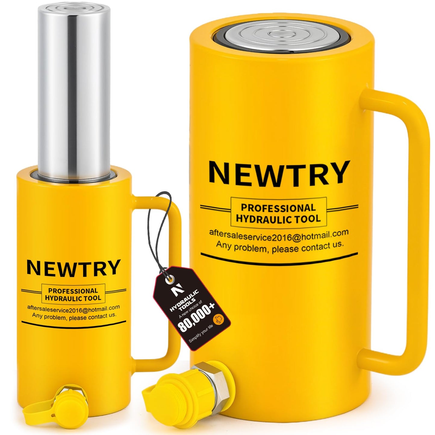NEWTRY 50 ton Hydraulic Jack Cylinder Long Jack 6” Stroke Portable Hydraulic Ram Industrial Lifting Jack Porta Power Retract Automatically