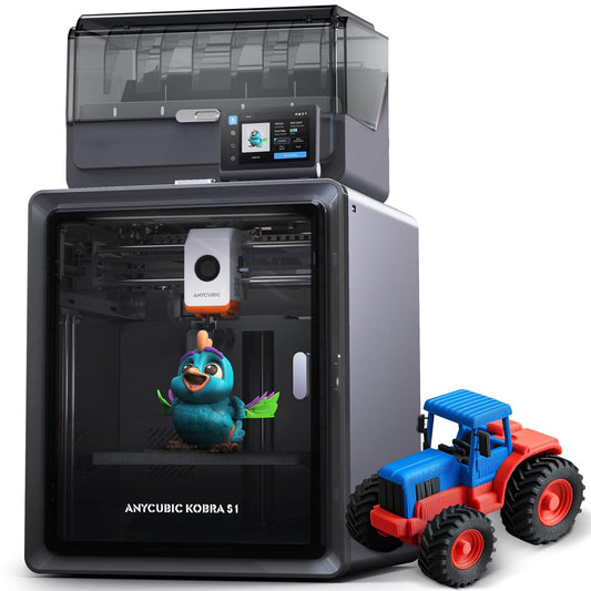 Anycubic Kobra S1C Multi-Color 3D Printer with Active Filament Drying, 600mm/s High Speed CoreXY 3D Printer, Fully Enclosed & Auto Leveling, 4-Color Printing Bulit-in, Smart APP Control