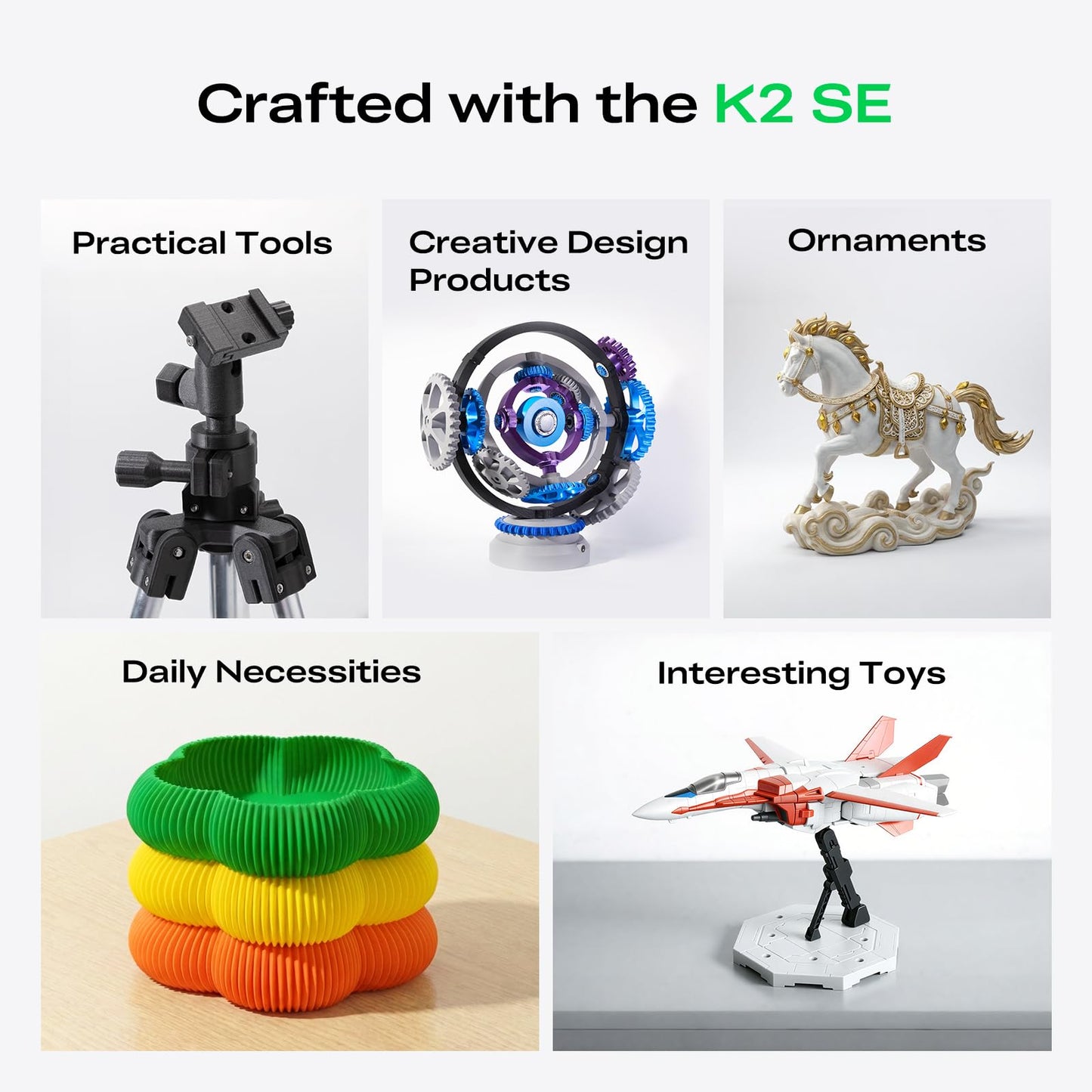 Creality K2 SE 3D Printer, 500mm/s High-Speed Printing, Support Multi Color 3D Printing Needs CFS, Solid Metal Build, Auto Leveling, Direct Drive Extruder, Quick-Swap Nozzle, 220×215×245mm Print Size